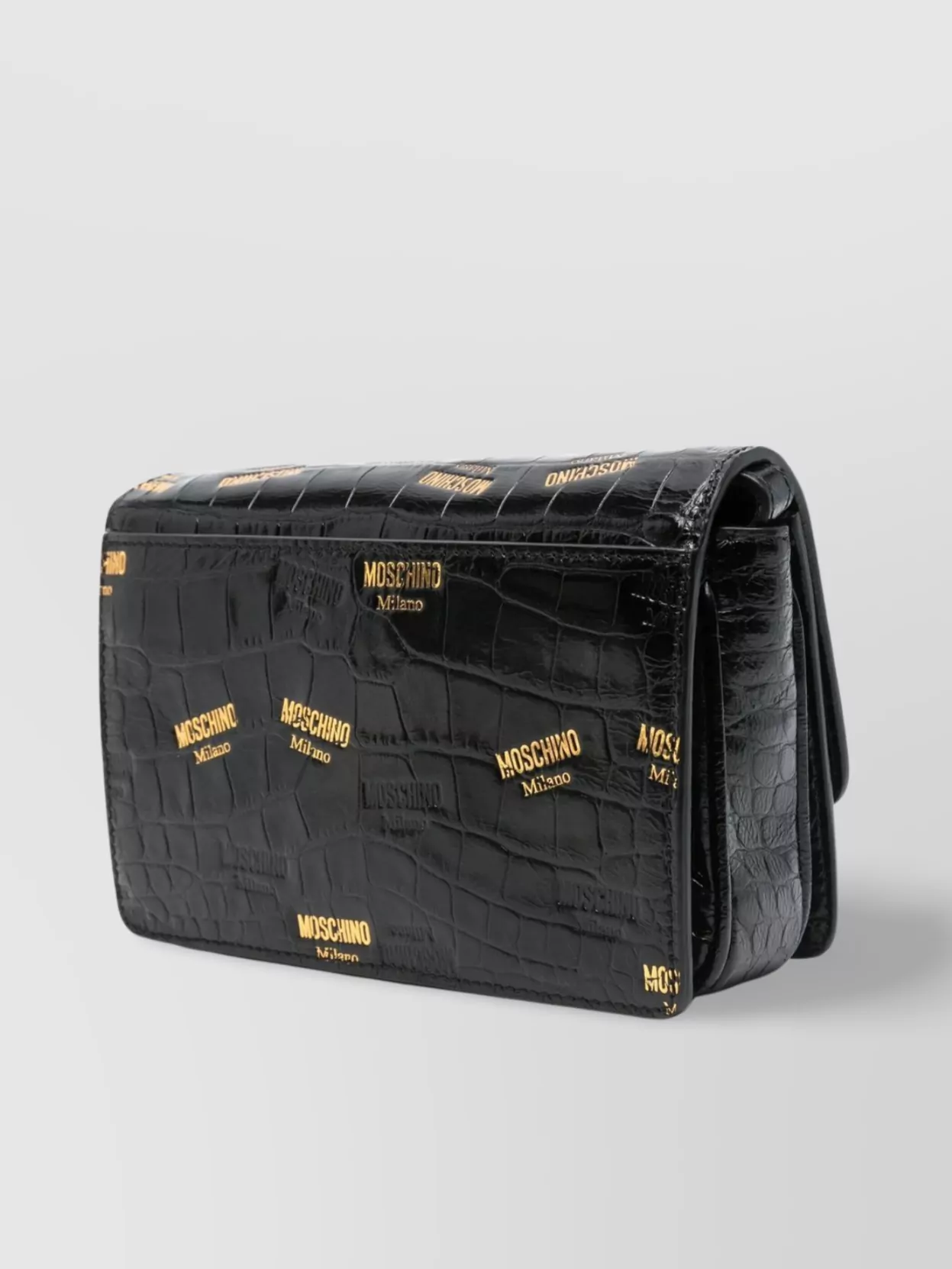 Moschino Crocodile Print Shoulder Bag