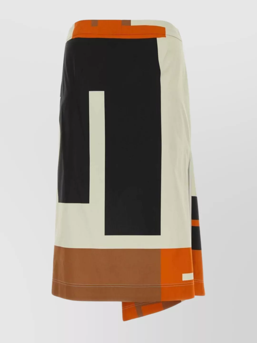 Shop Fendi High Waist Asymmetrical Hem Color-block Skirt