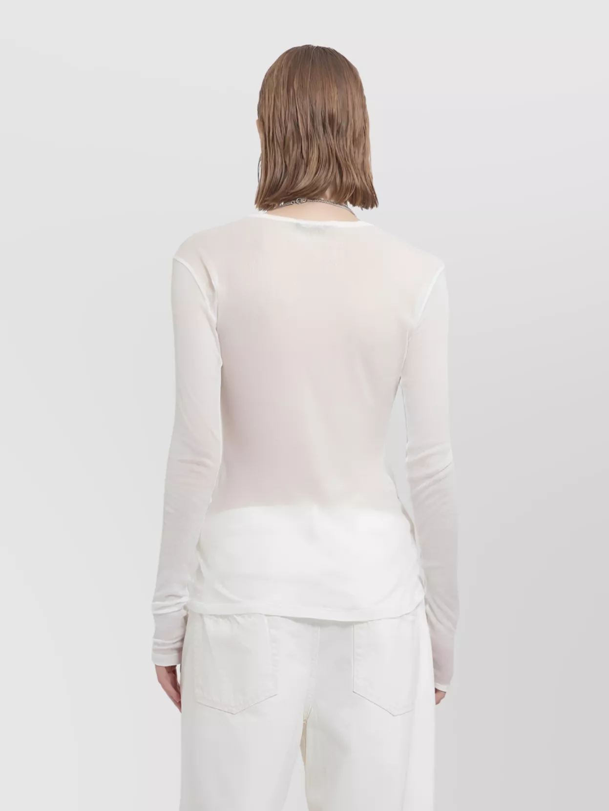 Ann Demeulemeester Fiene Ribbed Cotton Long Sleeve Top