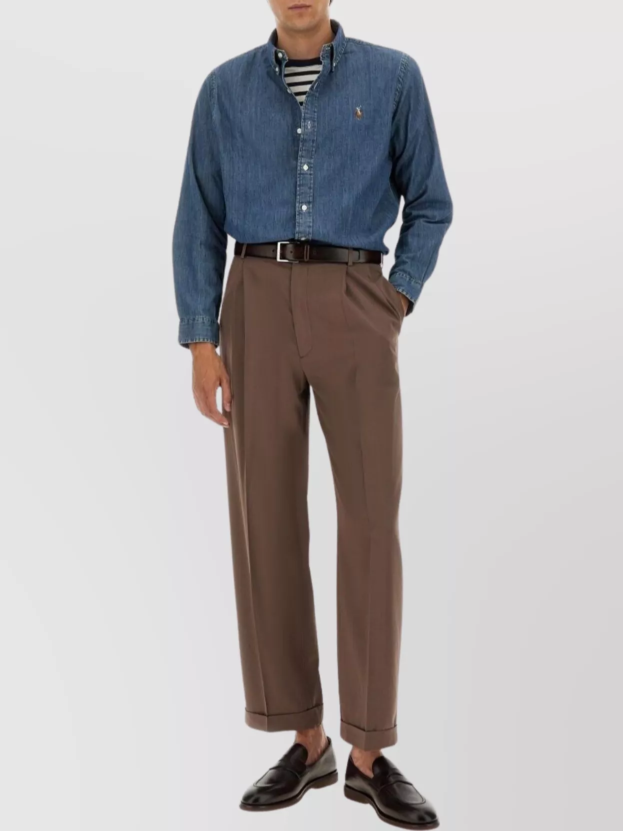 Polo Ralph Lauren Collared Shirt With Cuffed Long Sleeves