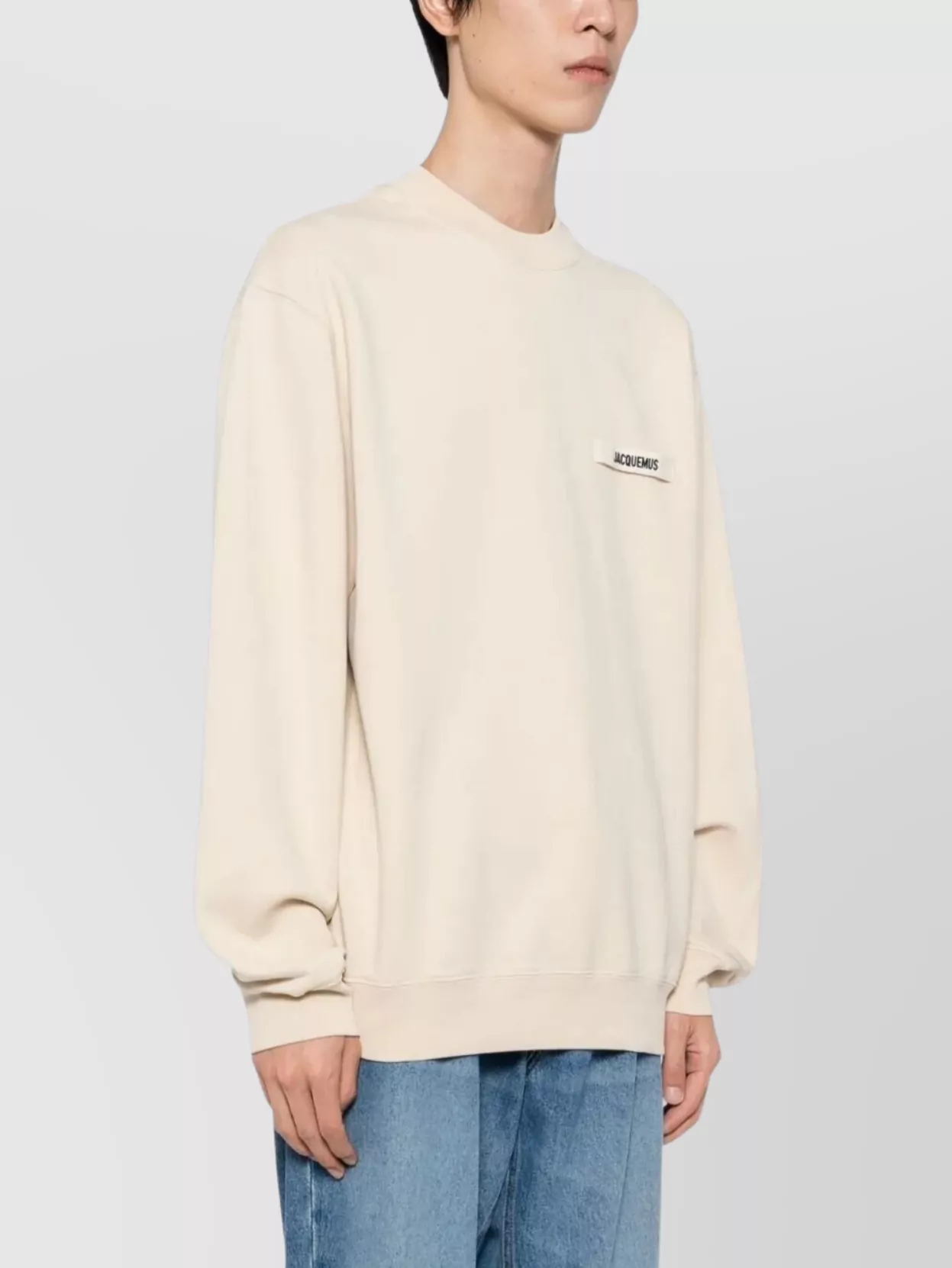 Jacquemus Crew Neck Long Sleeve Sweatshirt With Ribbed Cuffs