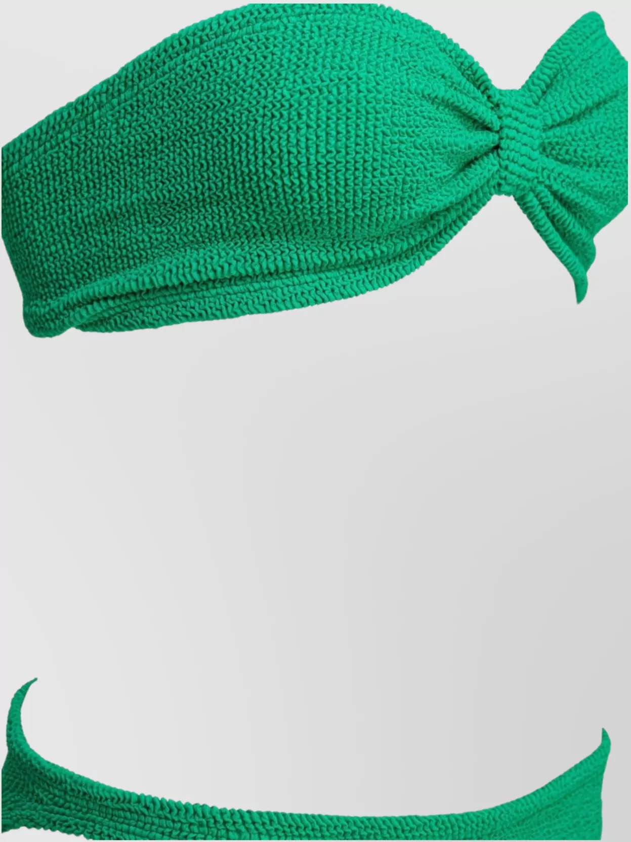 Shop Hunza G Bandeau Top With Bow Detail And High-cut Bottoms