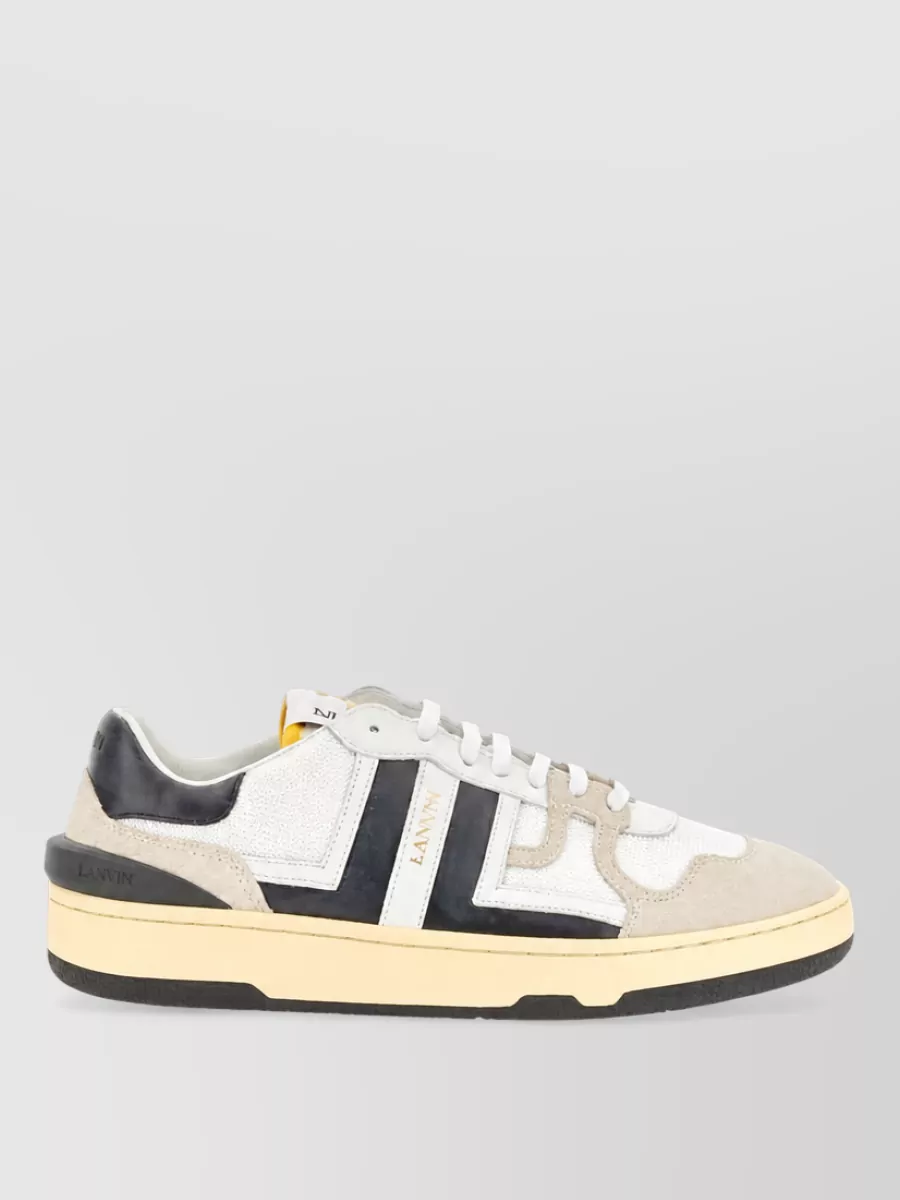 Lanvin Mesh Suede And Nappa Leather Sneakers