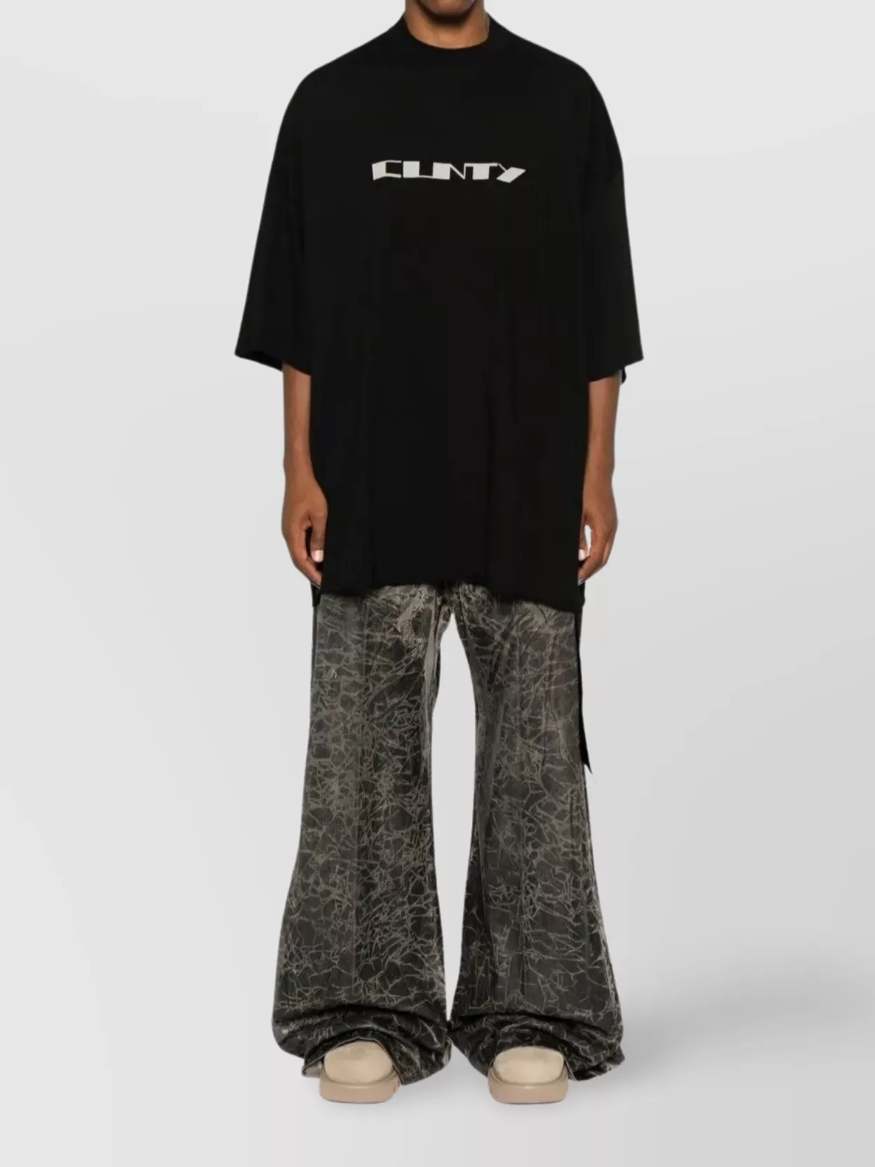 Rick Owens Drkshdw Graphic Print Round Neck Short Sleeve T-shirt In Black