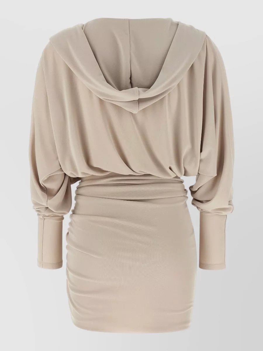 The Andamane Asymmetric Hooded Mini Dress