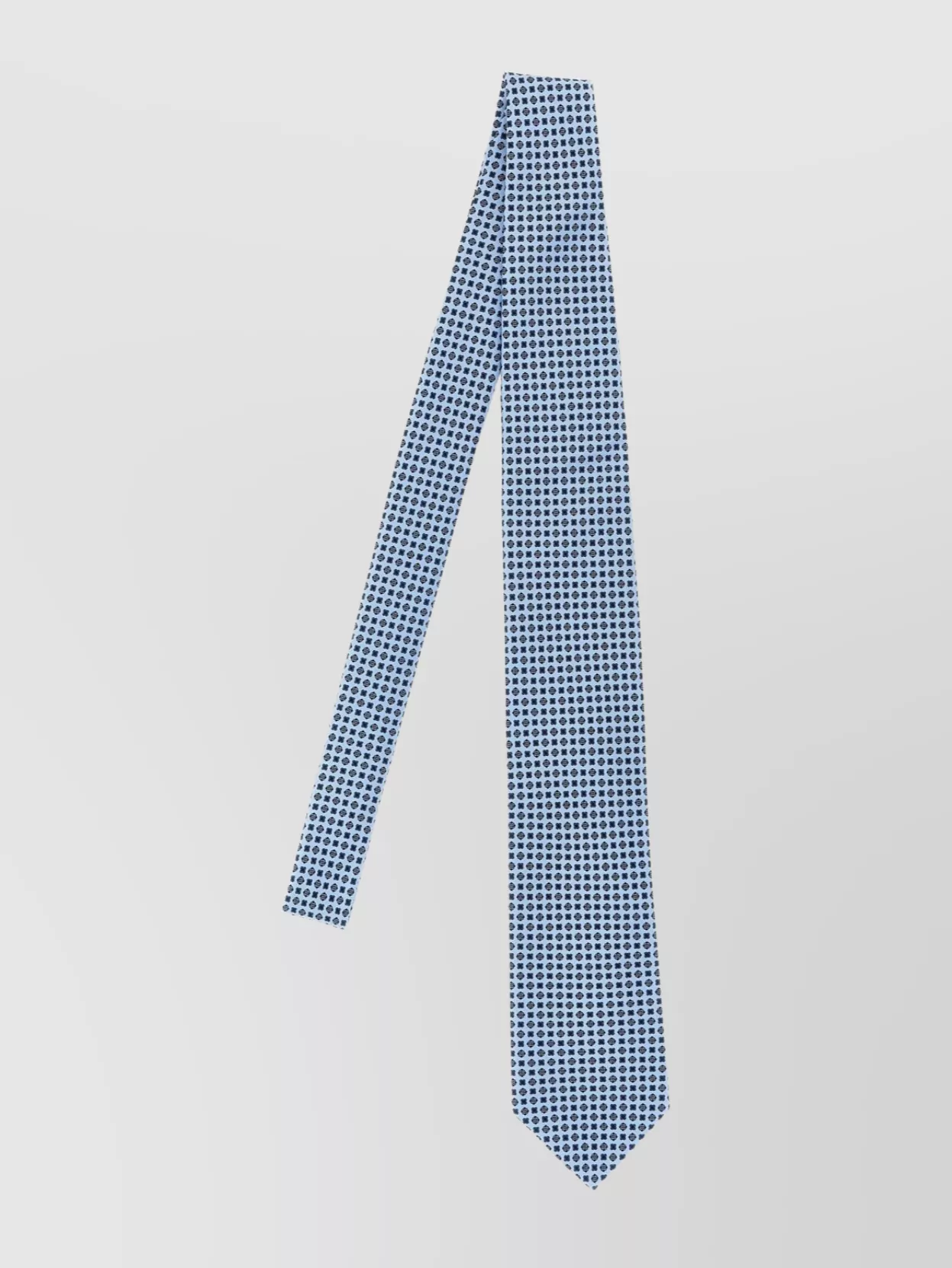 Brioni Slim Patterned Jacquard Tie With Pointed Tip In Blue