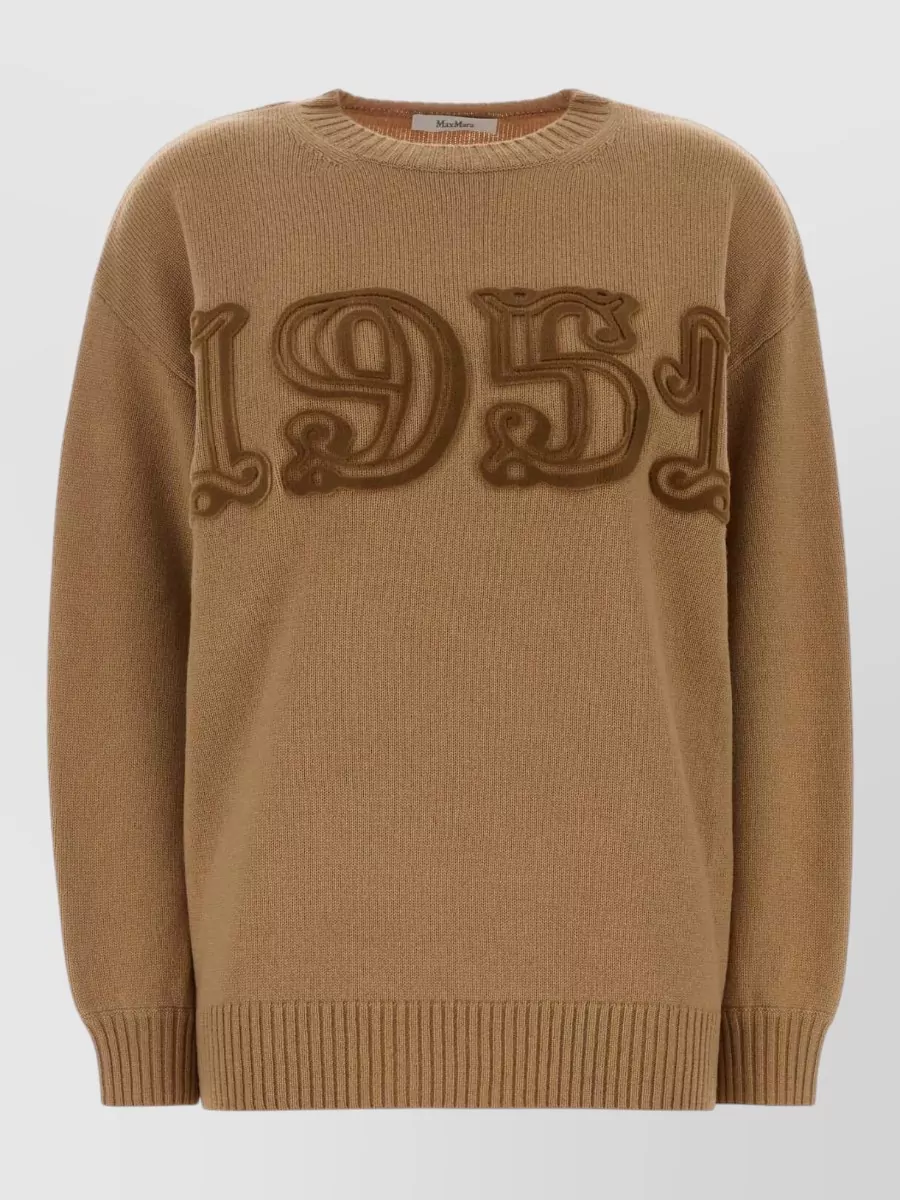 Max Mara Cashmere blend oversized ribbed crewneck sweatshirt