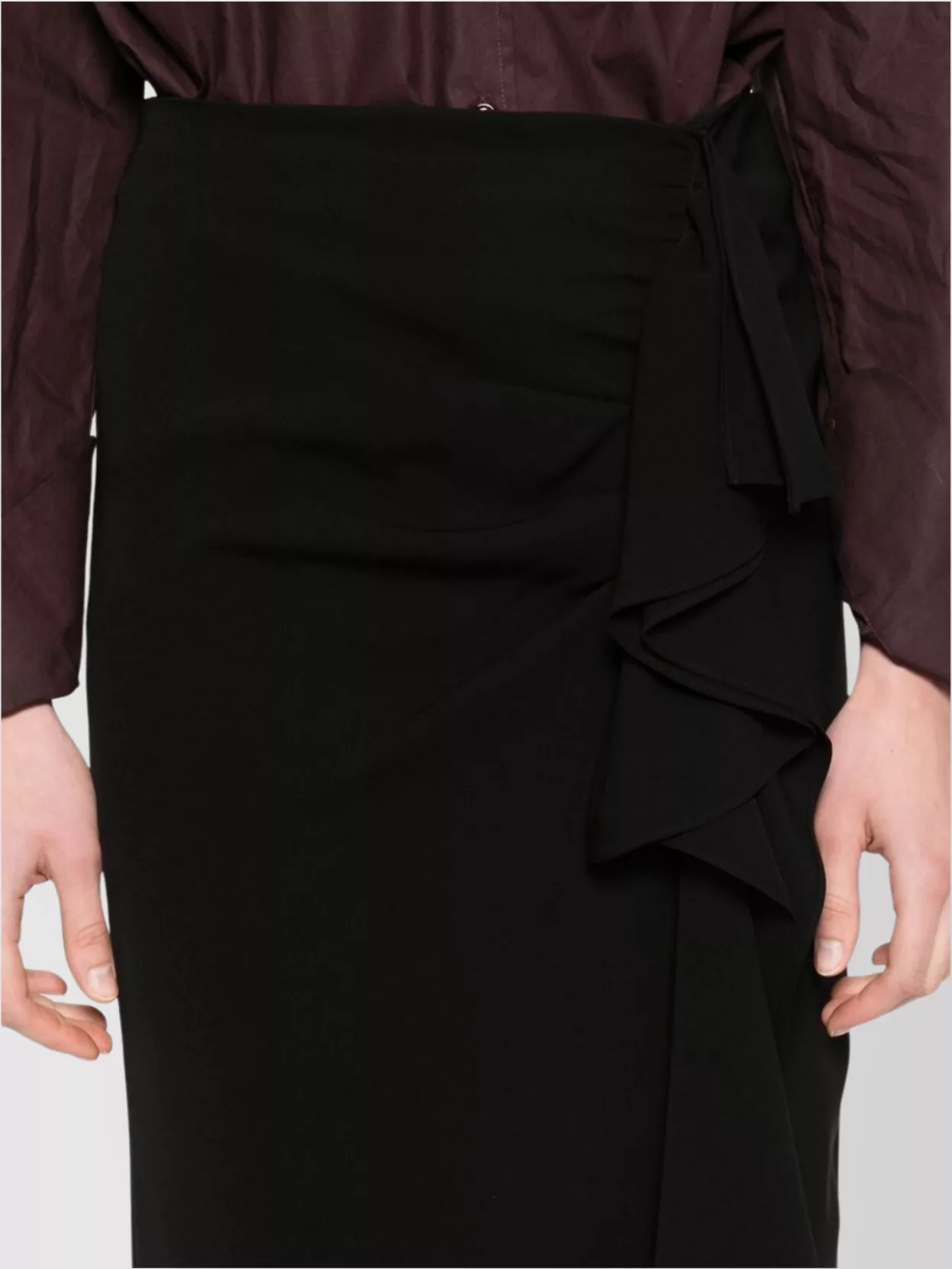 Max Mara High-Waisted Ruffle Detail Midi Skirt
