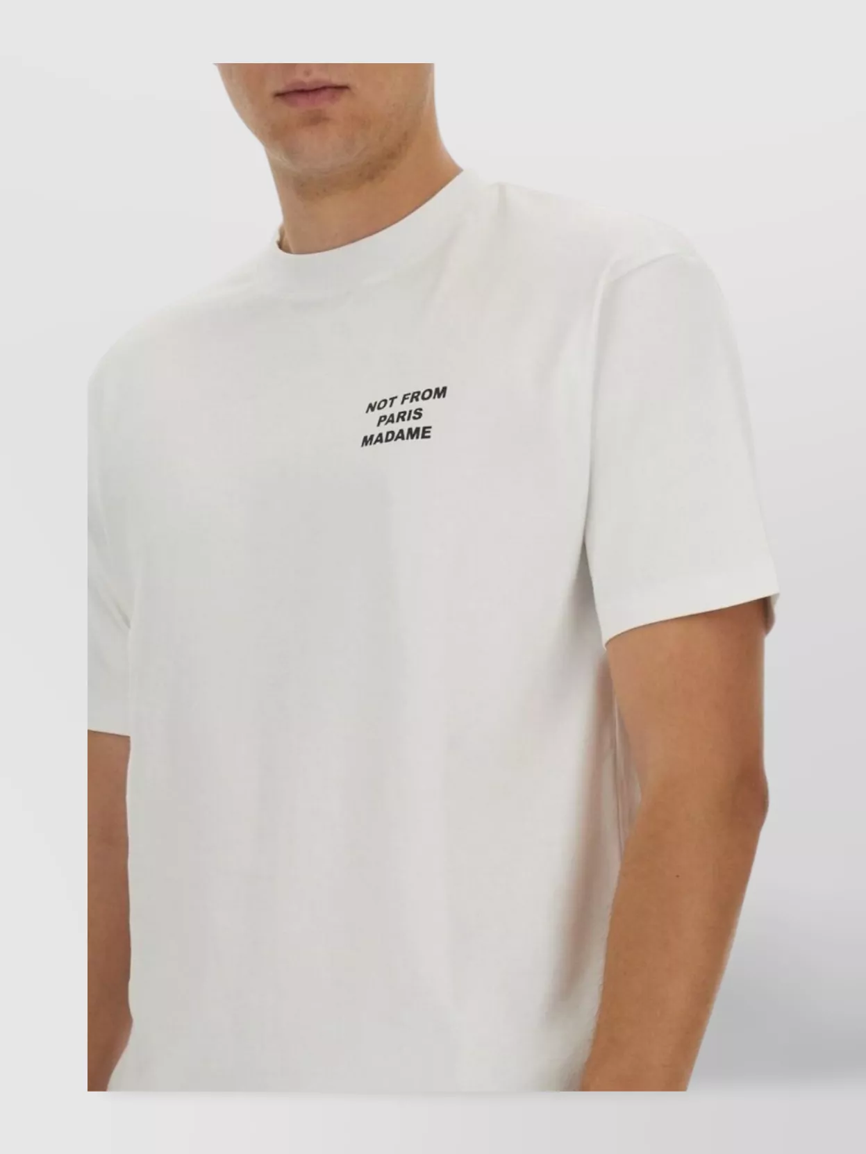 Drôle De Monsieur White Crewneck T-shirt With Slogan Print On The Front And Back