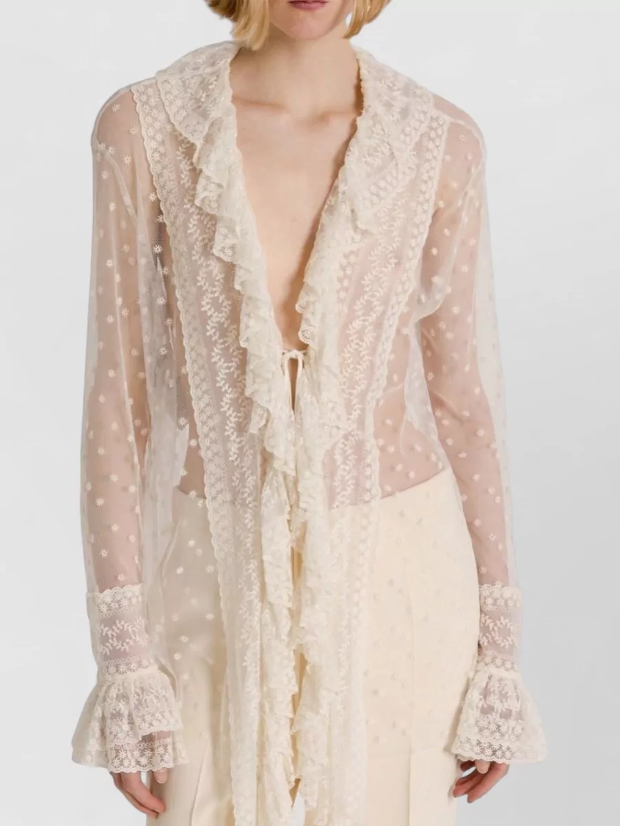Alberta Ferretti Tulle Bodysuit