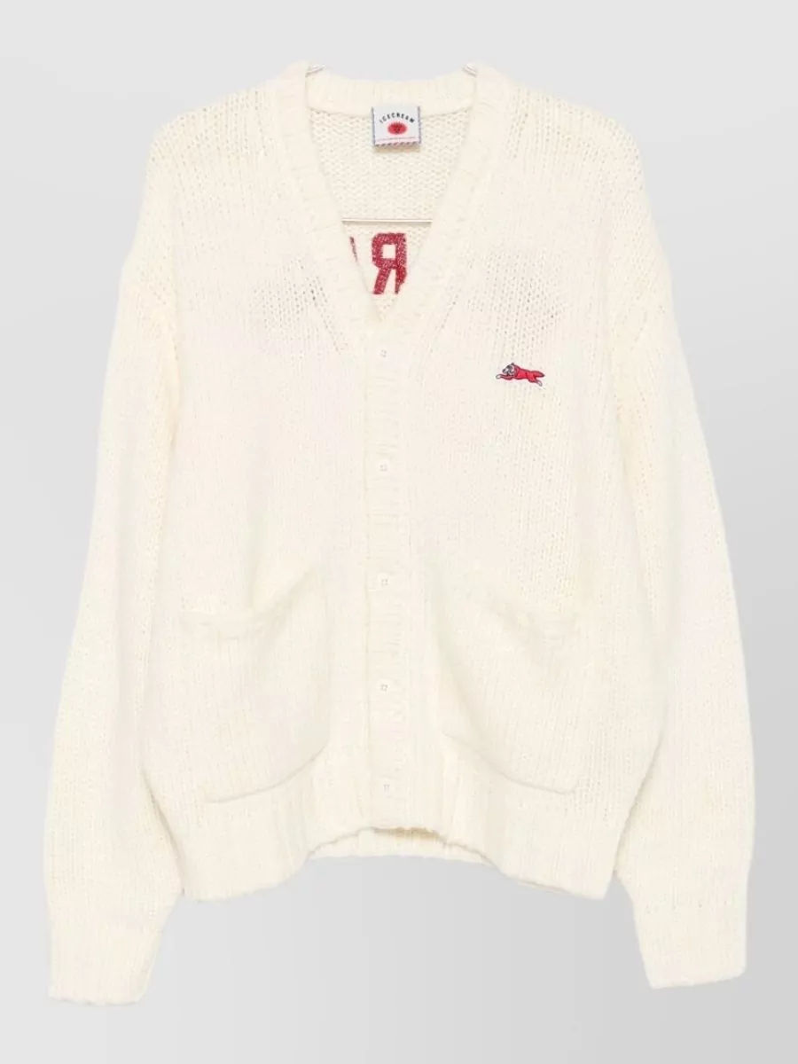 Icecream Chunky-knit v-neck wool-blend cardigan