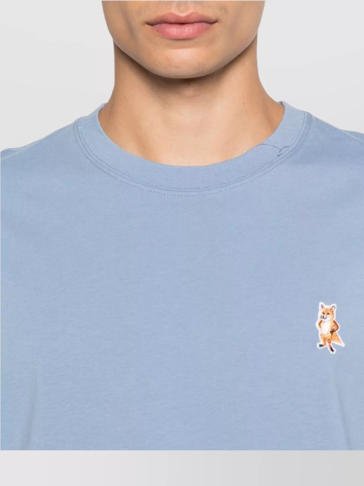 Maison Kitsuné Fox Embroidered Crew Neck T-Shirt