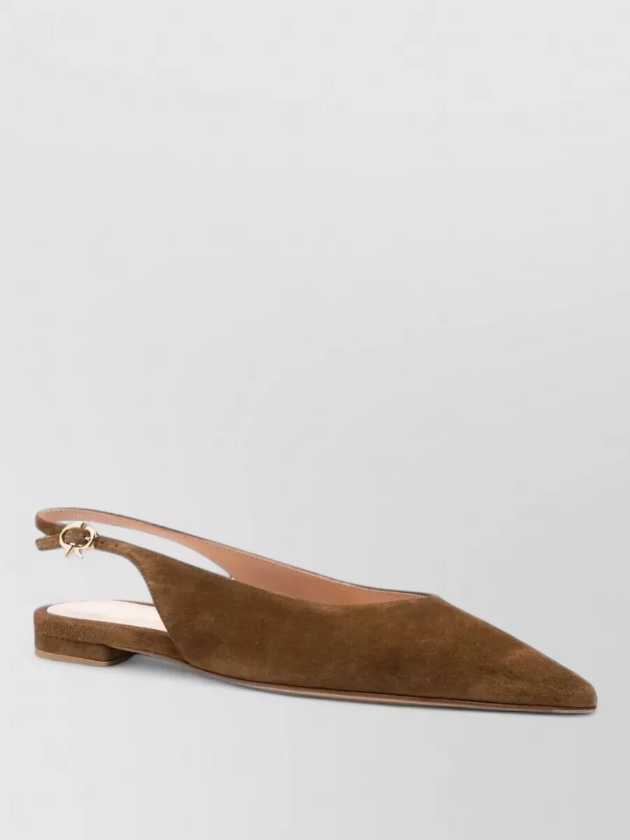 Gianvito Rossi suede leather slingback mules