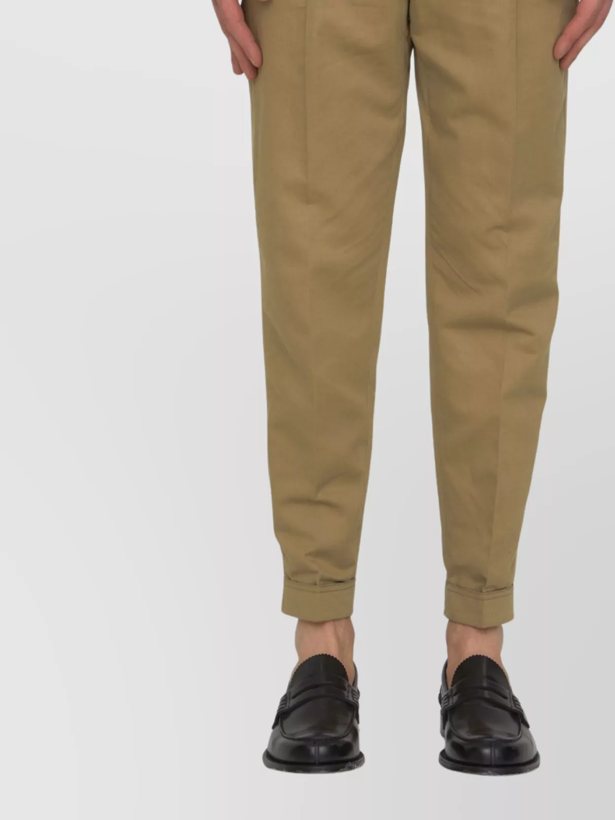 Pt Torino Cotton And Linen Trousers In Green