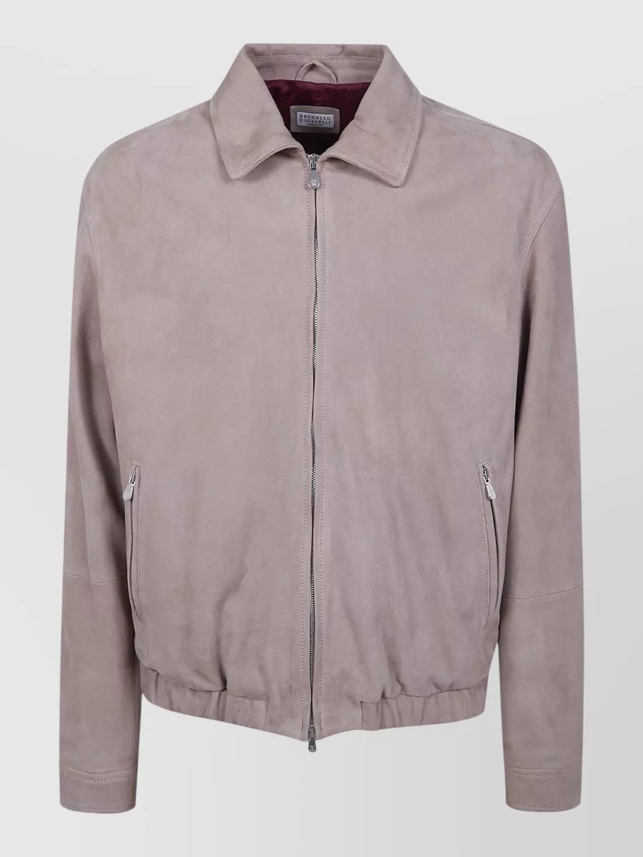 Brunello Cucinelli Leather Bomber Jacket
