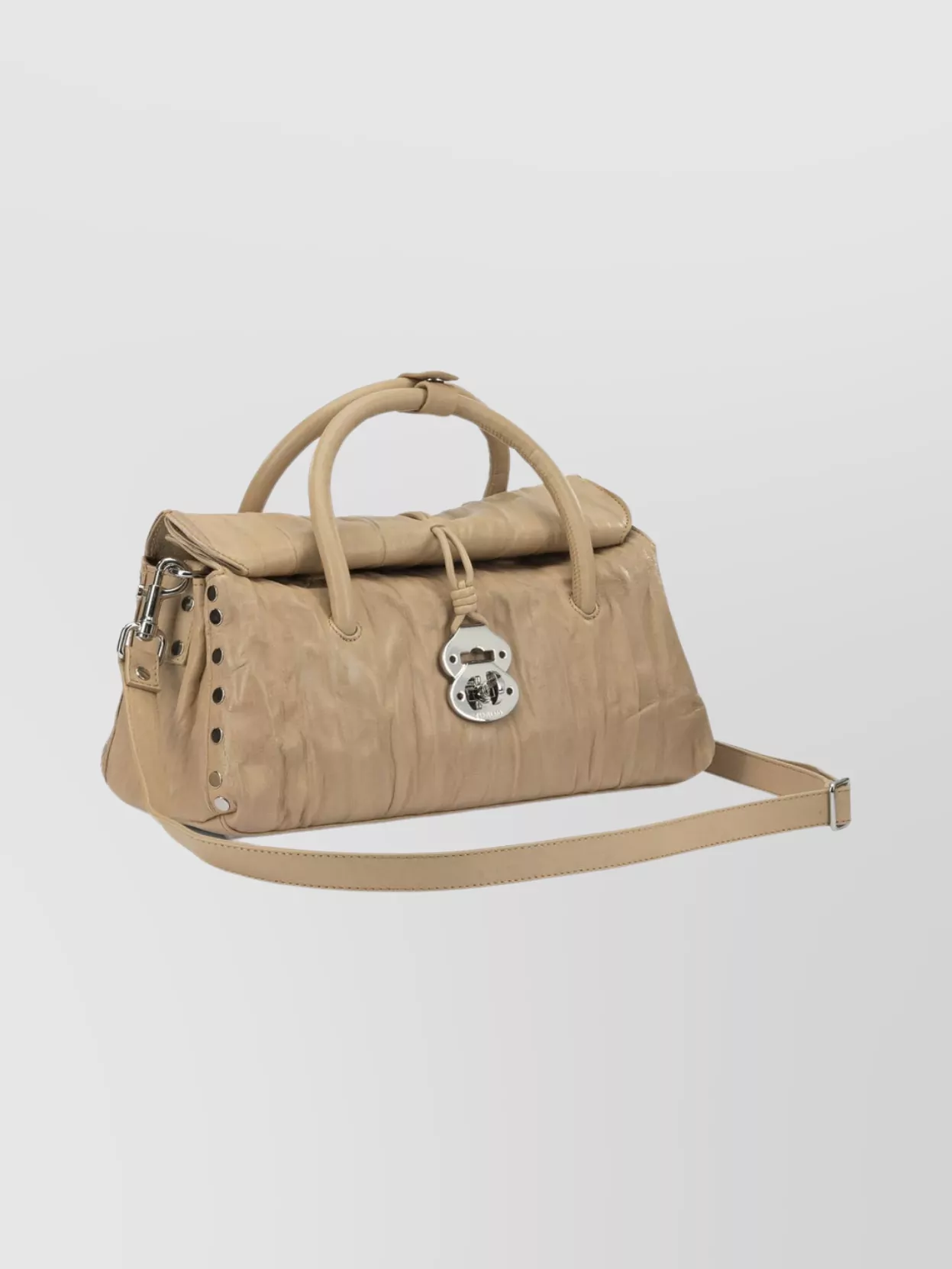 Zanellato Pleated Design Hand Bag Studs