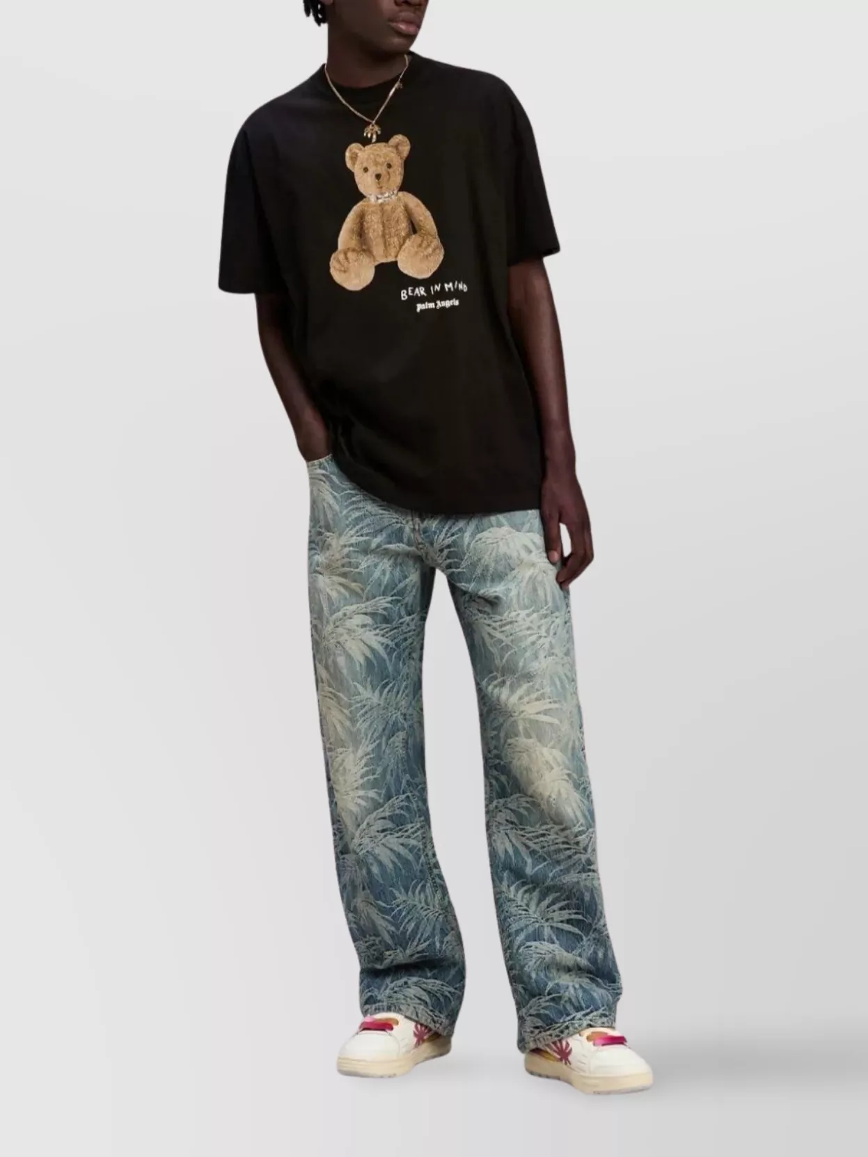 Palm Angels Bear Graphic Crew Neck T-Shirt