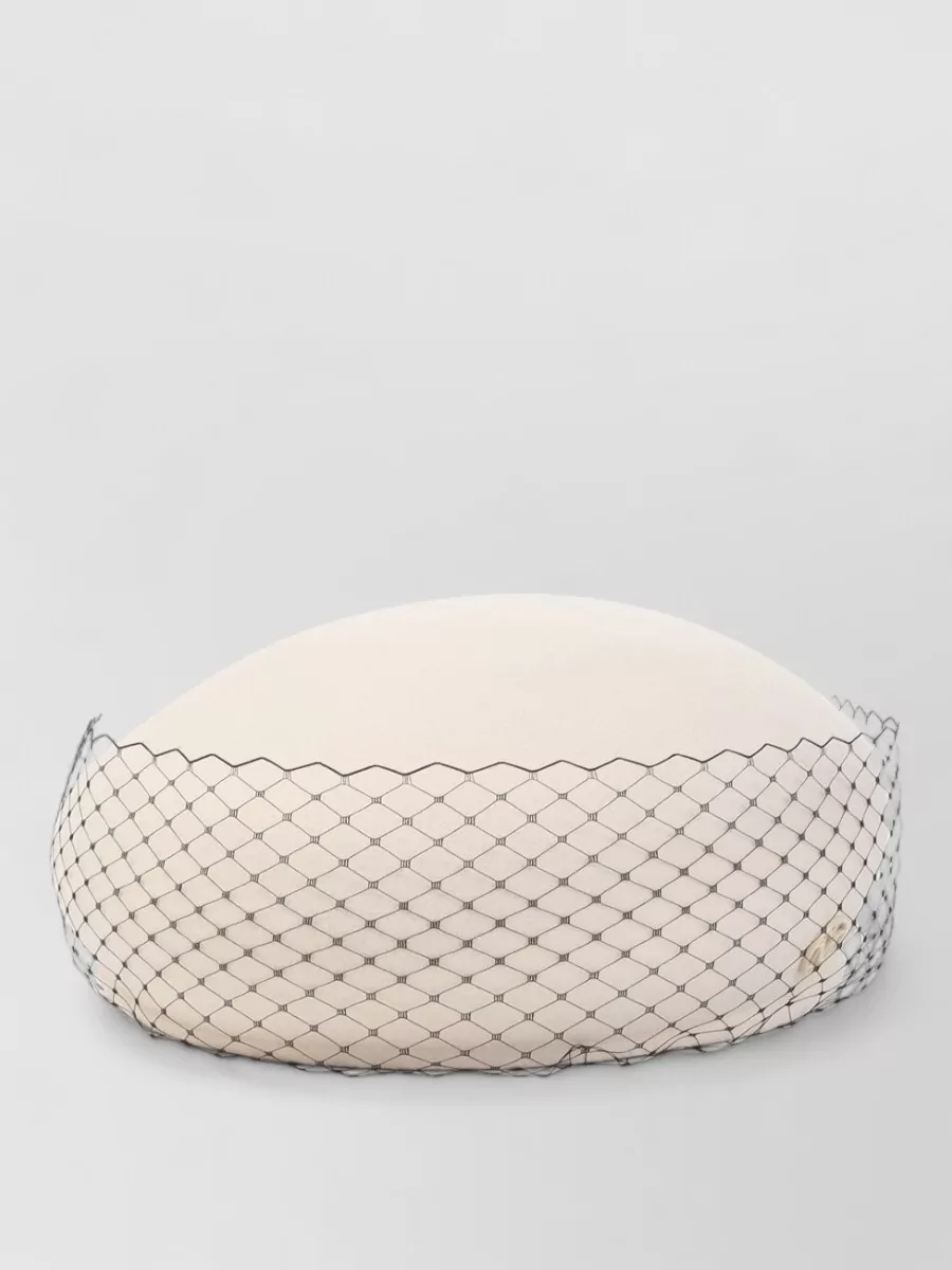 Maison Michel Wool Veil Pillbox Hat