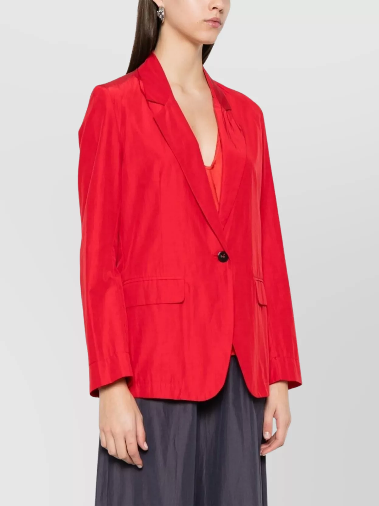 Forte Forte Single-Breasted Blazer With Buttoned-Cuff Sleeves