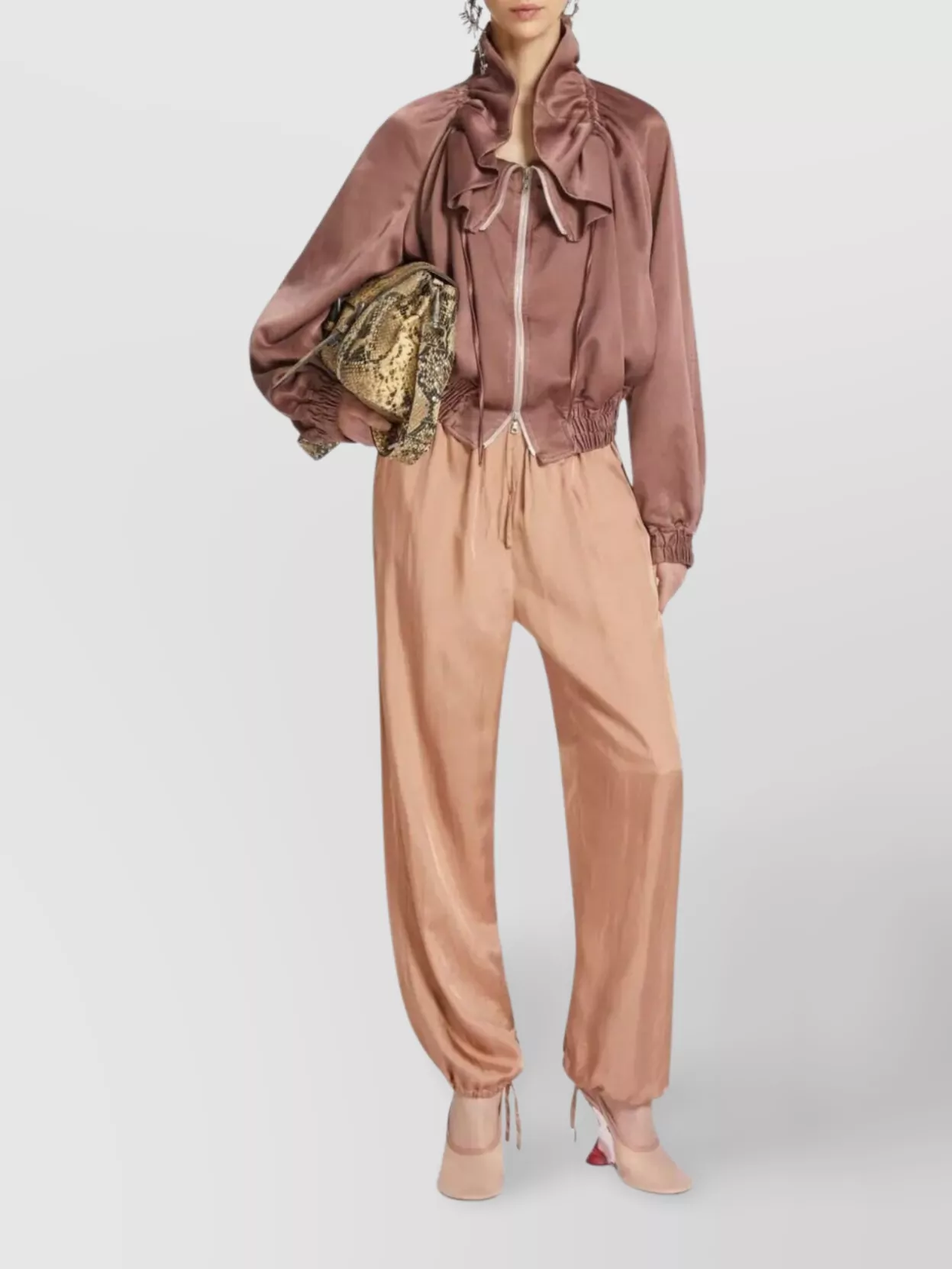 Dries Van Noten Relaxed Fit Trousers Ankle Ties In Pink