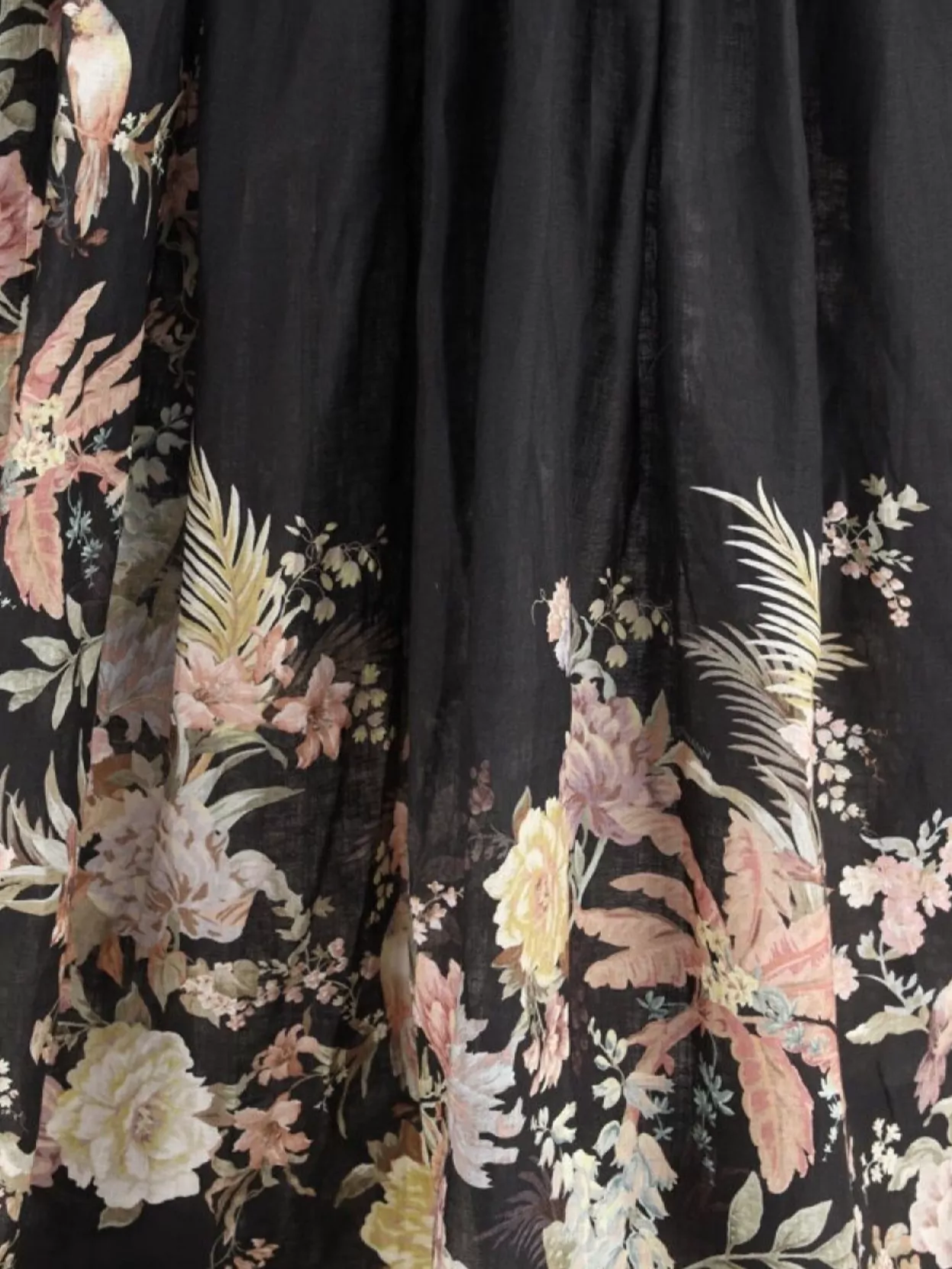 Zimmermann Tallow Cutout Floral-print Linen Halterneck Midi Dress