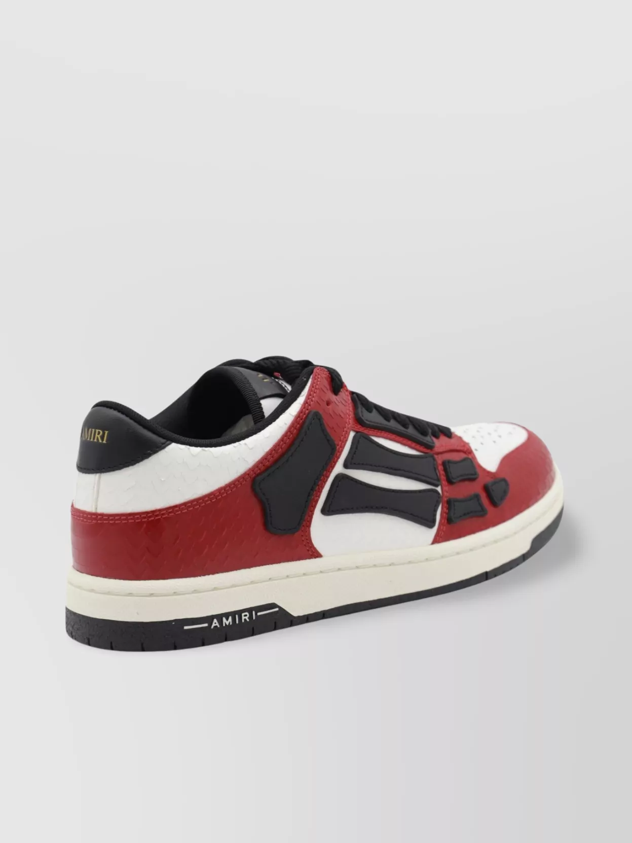 Amiri Skel Top Low Red Sneakers With Skeleton Patch In Leather Man