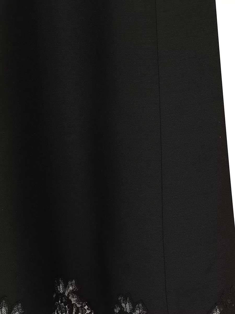 Valentino Garavani Silk Virgin Wool Lace-Trim Midi Dress
