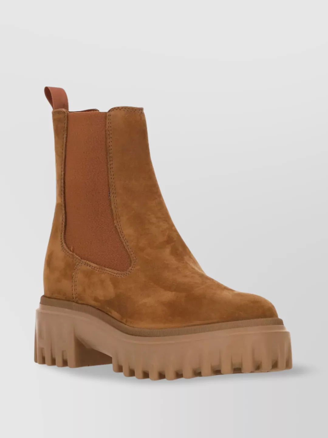 Hogan Chunky Sole Ankle Boots With Suede Finish