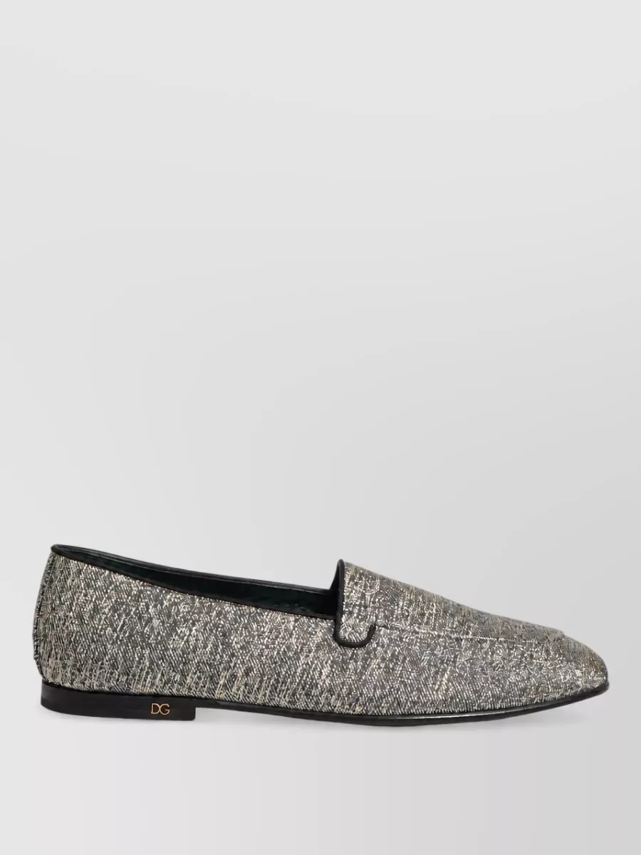 Dolce&Gabbana Leather Glitter Slippers
