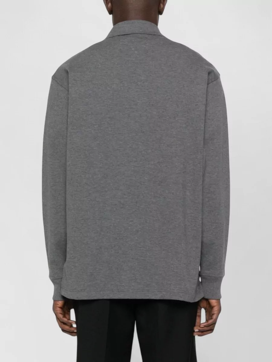 Bottega Veneta Wool Knit Sweater Chest Pocket Ribbed Cuffs