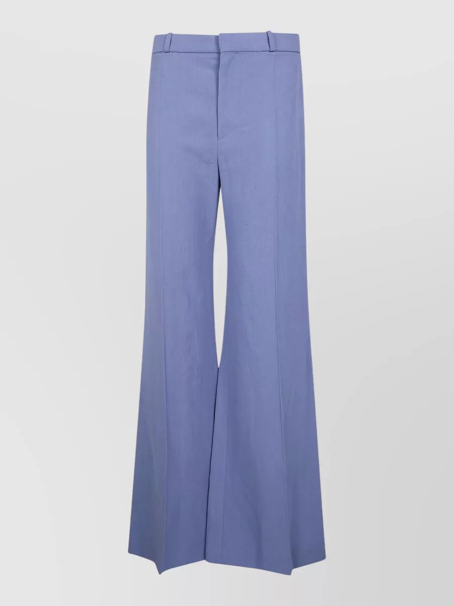 Chloé Linen flared wide-leg trousers