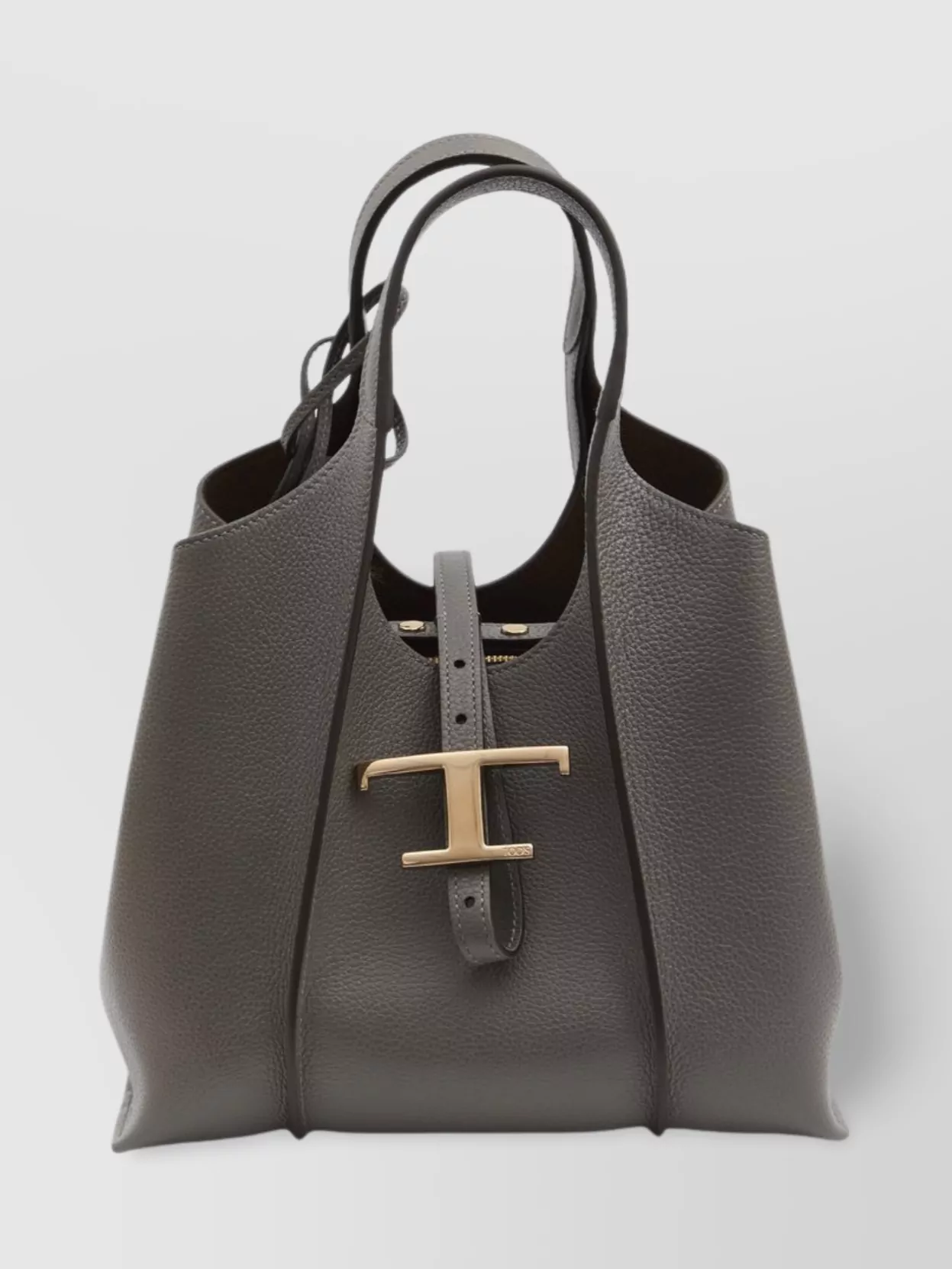 Tod's Mini Shopping Tote With Adjustable Strap In Gray