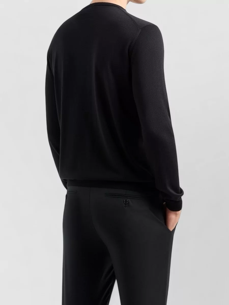 Giorgio Armani Crew Neck Knit Sweater Long Sleeves
