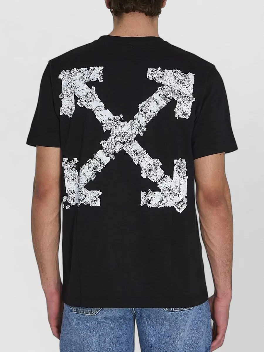 Off-White Heraldic Threshold Jersey Graphic T Shirt