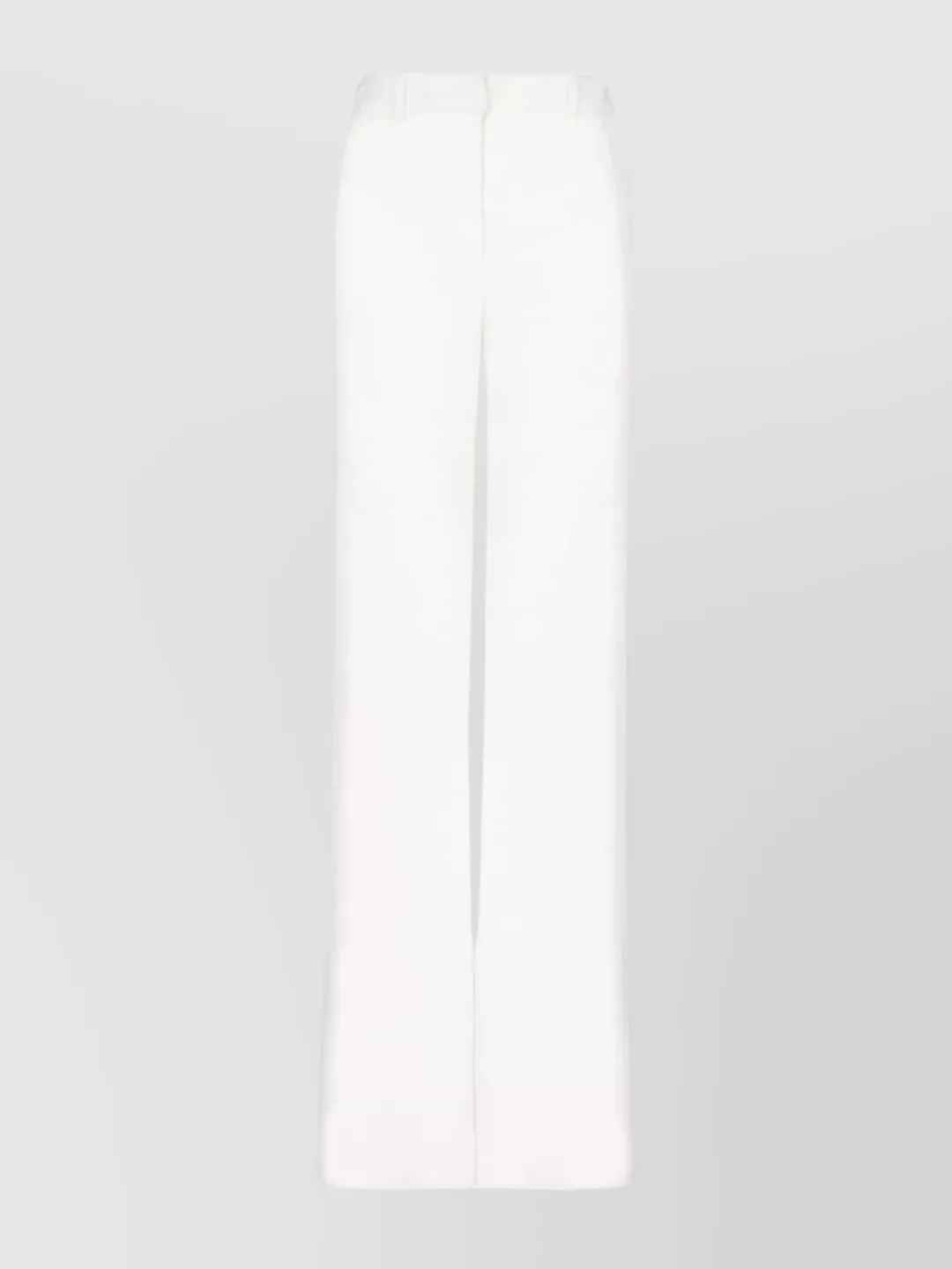 Shop Balmain Wide Leg High Waist Trousers With Crepe Texture In White
