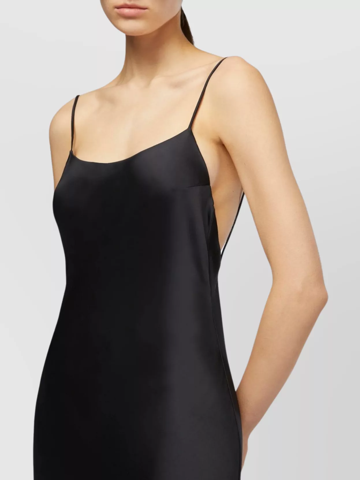 The Andamane Slip Dress With Low Cut Back In Black