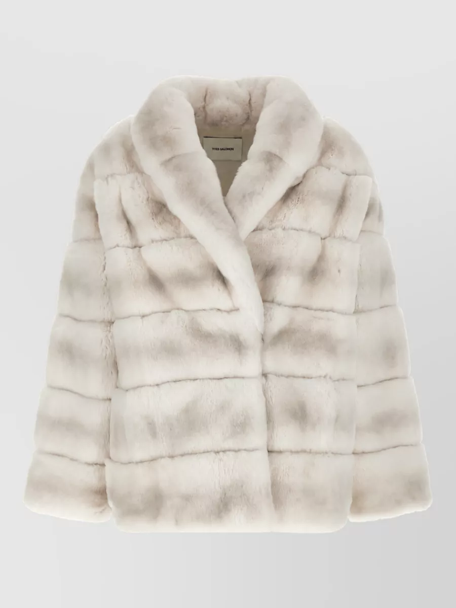 Yves Salomon quilted fur coat