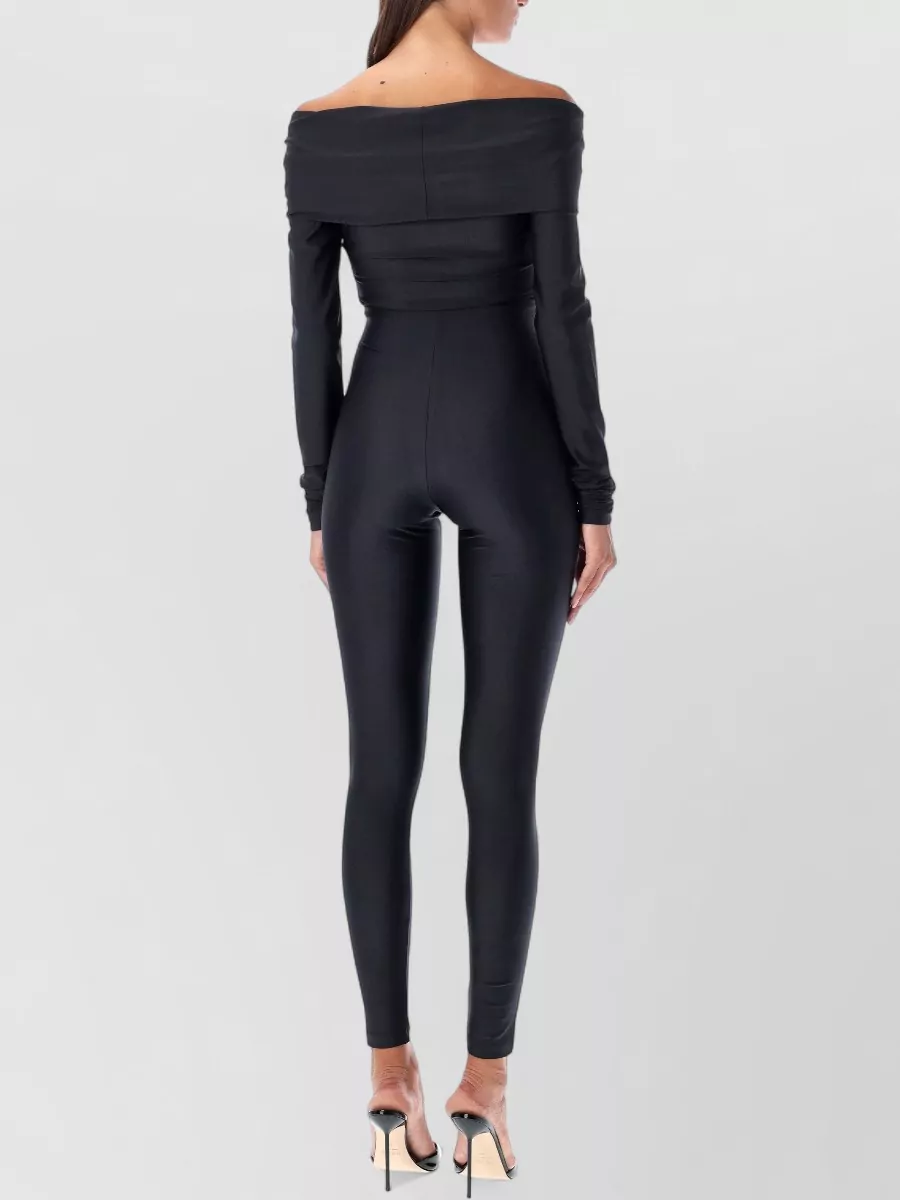 The Andamane Off-Shoulder Knot Cutout Long-Sleeve Jumpsuit