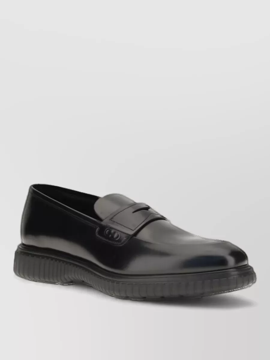Ferragamo leather slip-on loafers