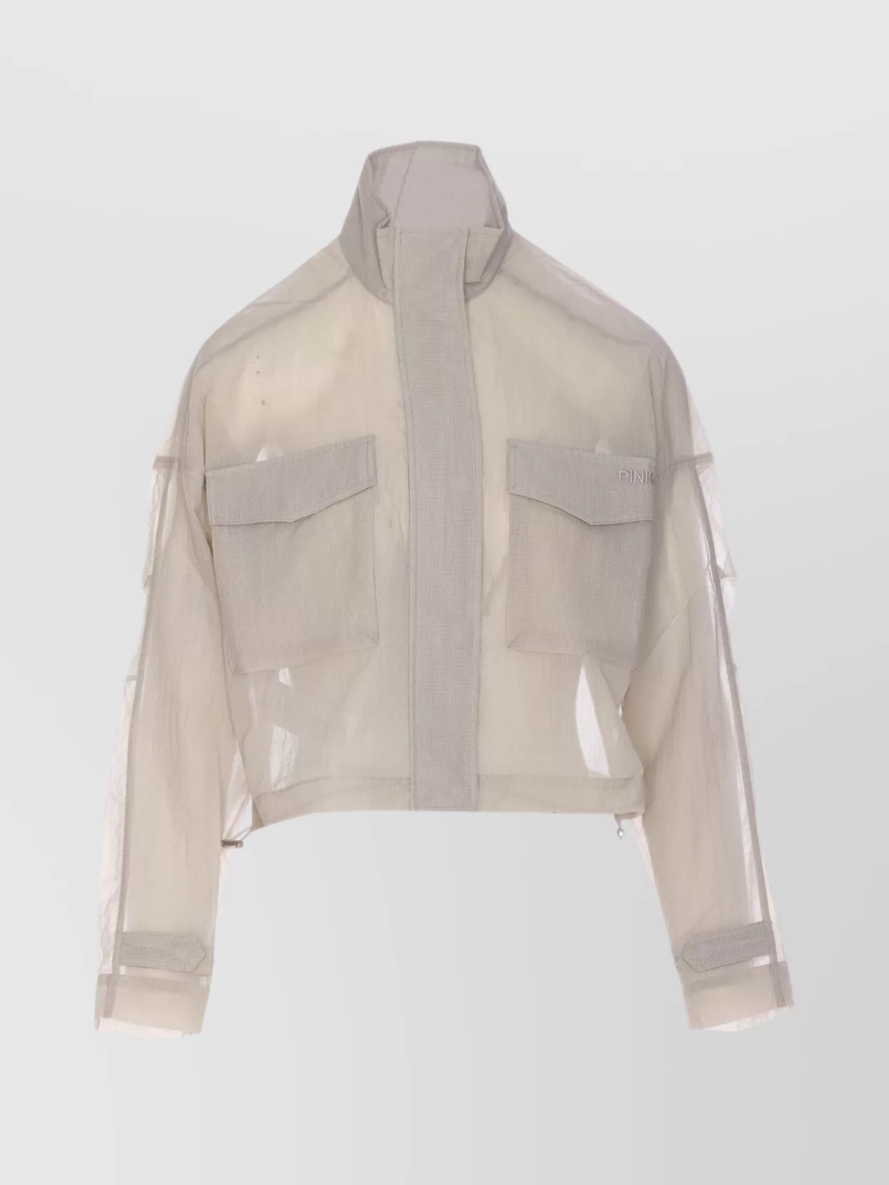 Ganni Cropped nylon bomber jacket with ruched sleeves | The