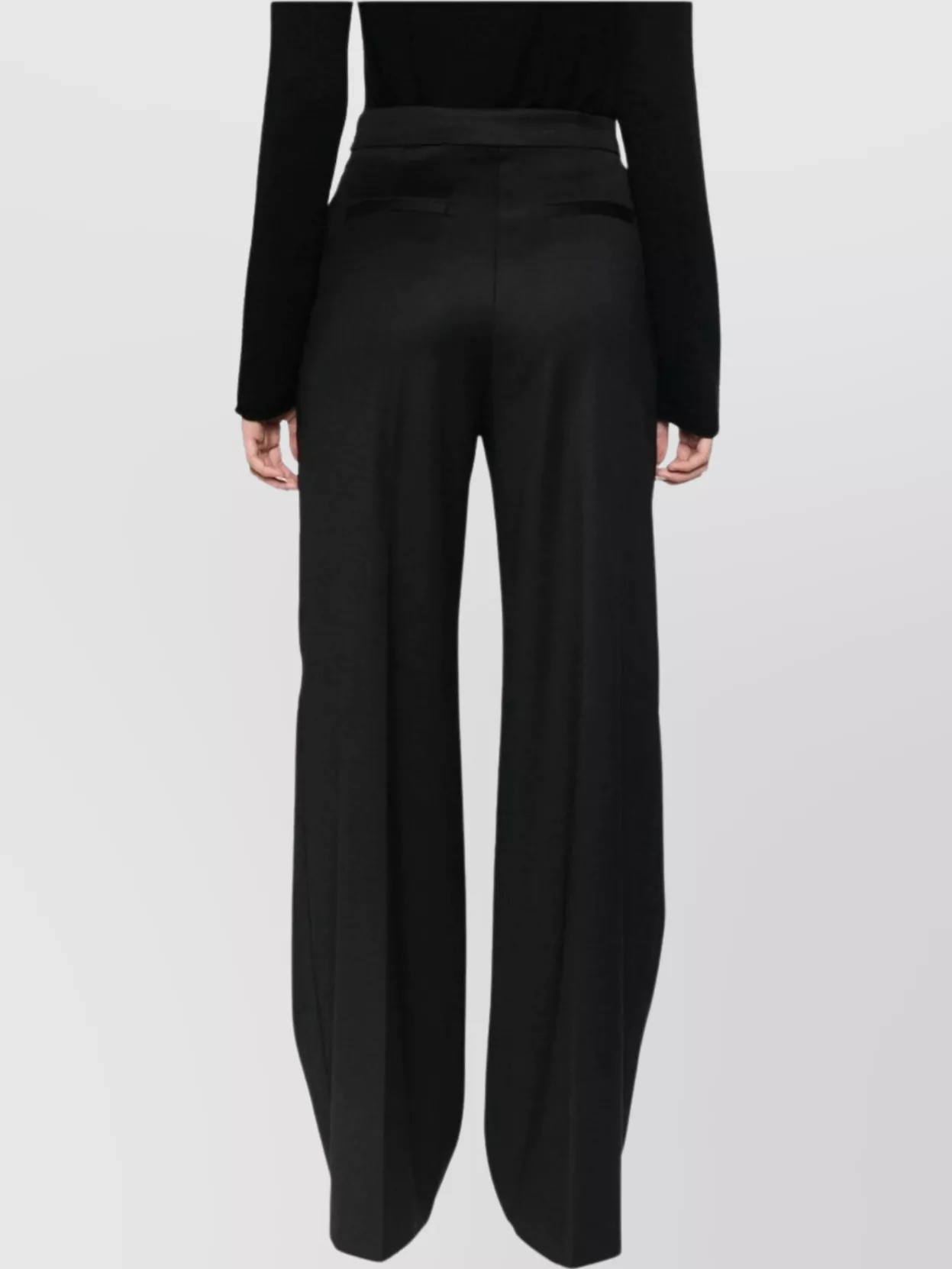 Pinko High Waist Wide-leg Trousers With Side Pockets In Black