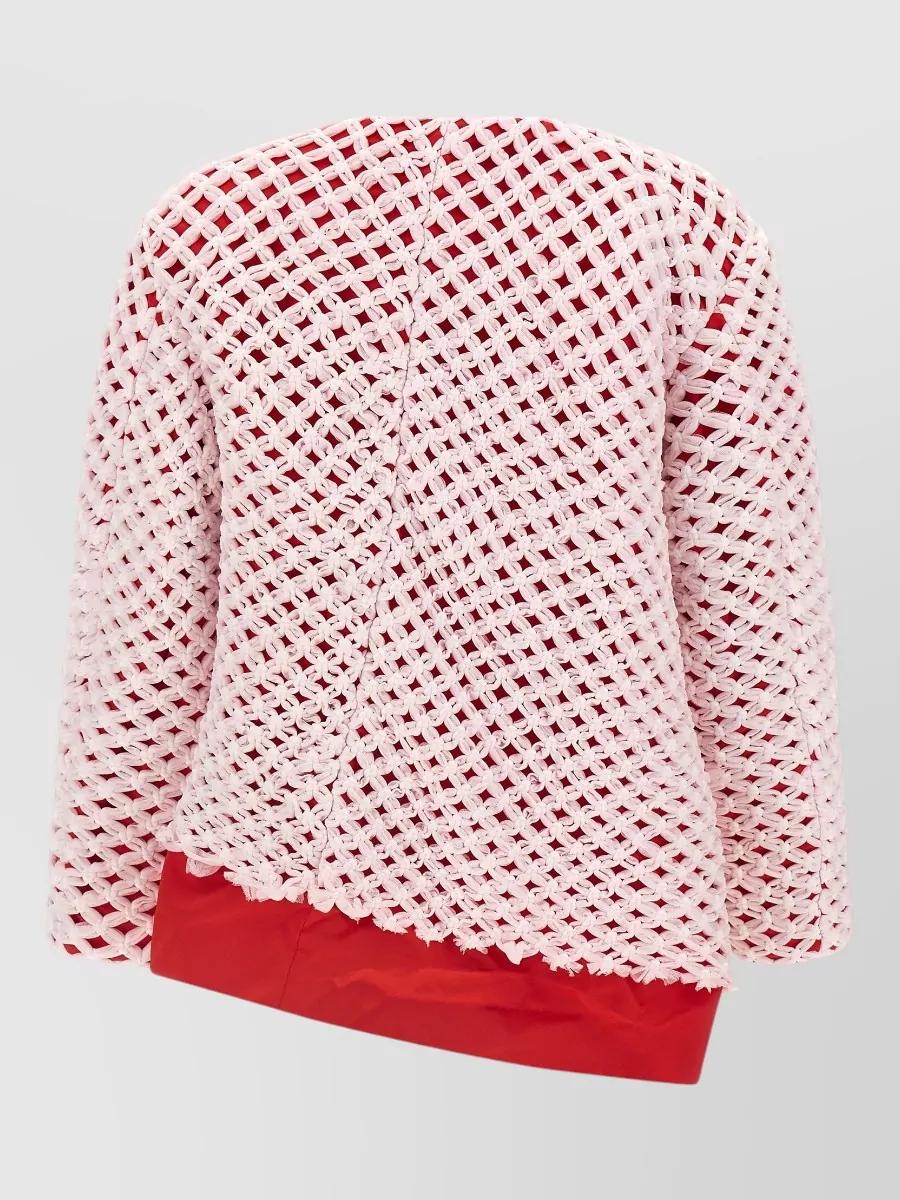 Comme Des Garçons Asymmetric Tulle Single-Breasted Coat