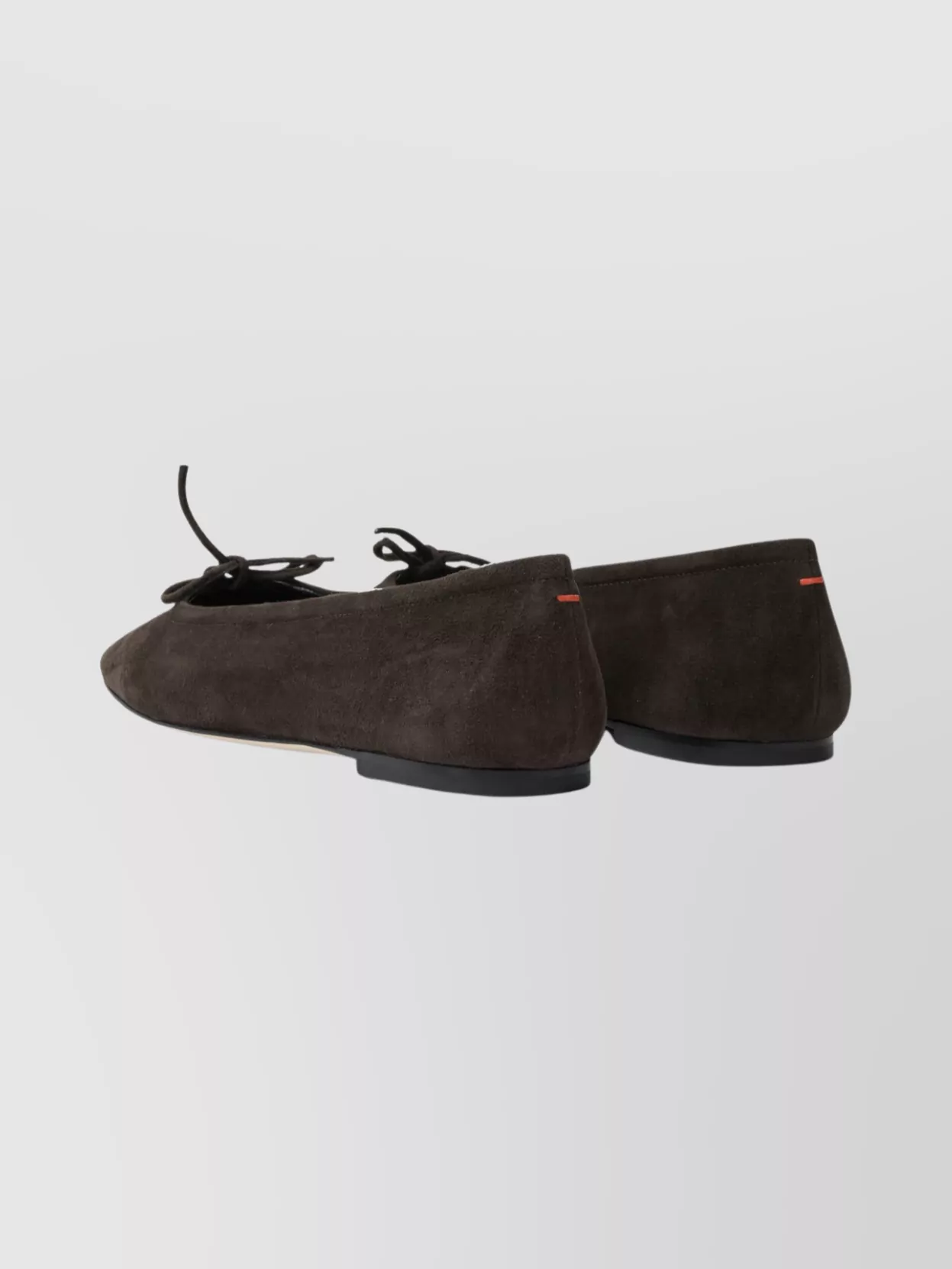 Aeyde Suede Ballerina Shoes Bow Detail In Brown