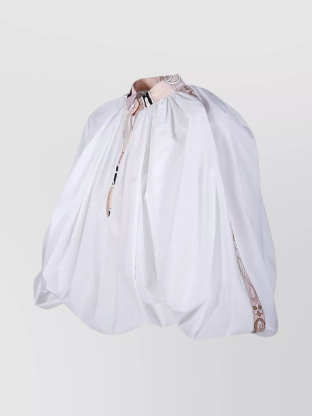 Pucci Emilio High-neck Cotton Blouse With Drawstring Closure