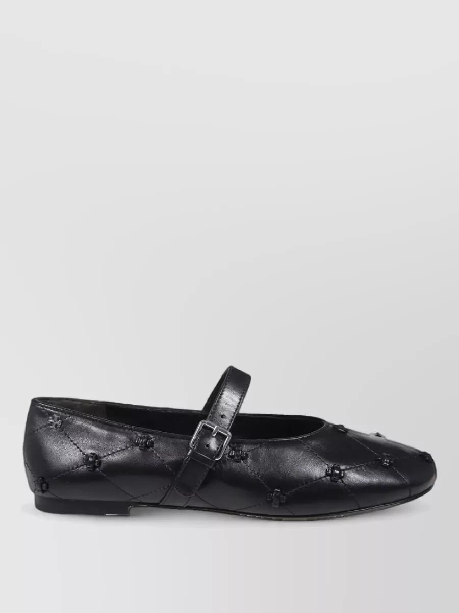 Tory Burch Leather Mary Jane Ballerina Flats