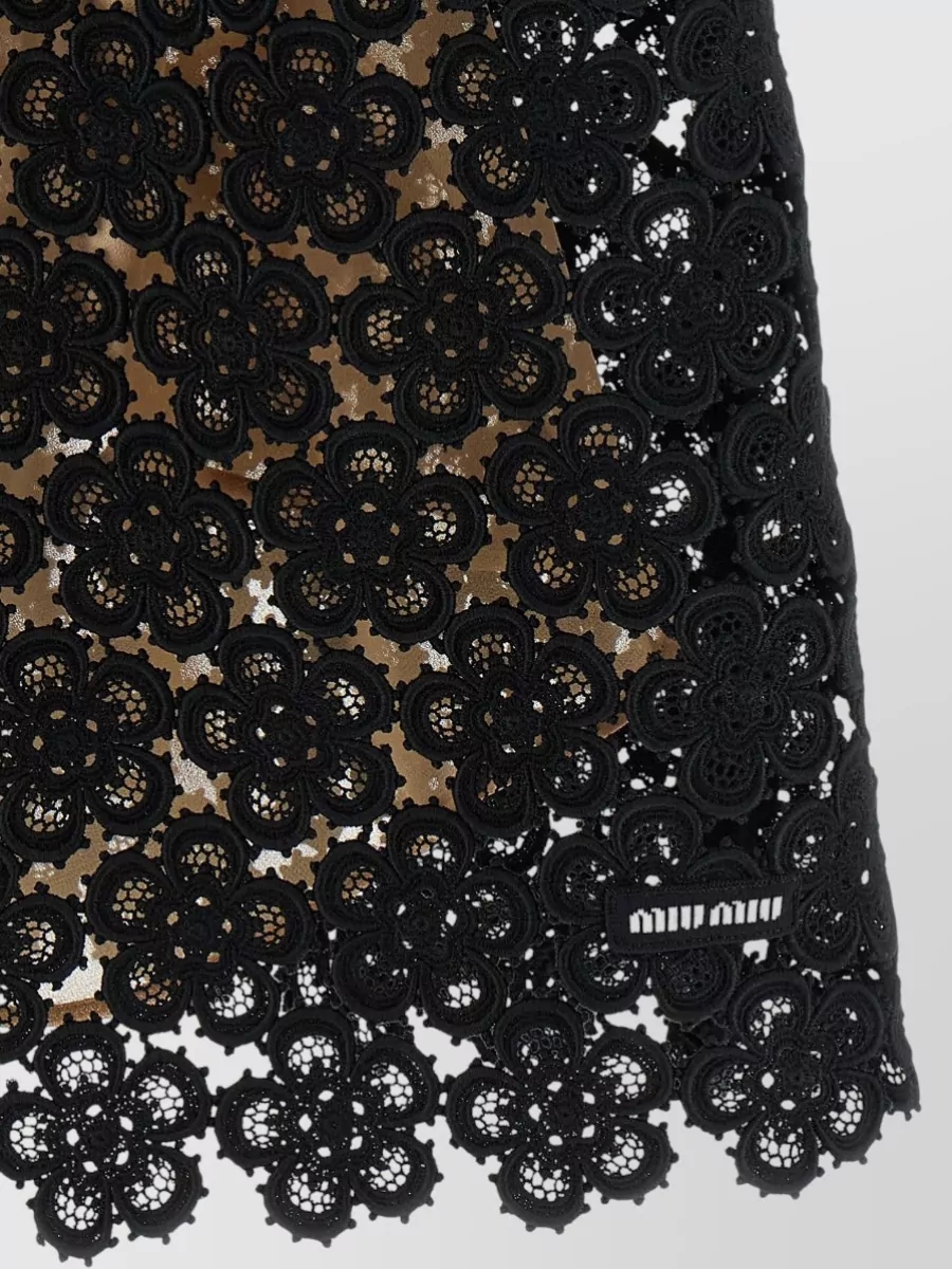 Miu Miu Macramé Floral Mini Dress