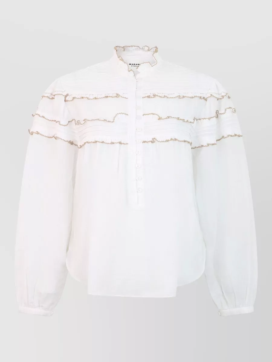 Isabel Marant Etoile frilled long-sleeve blouse