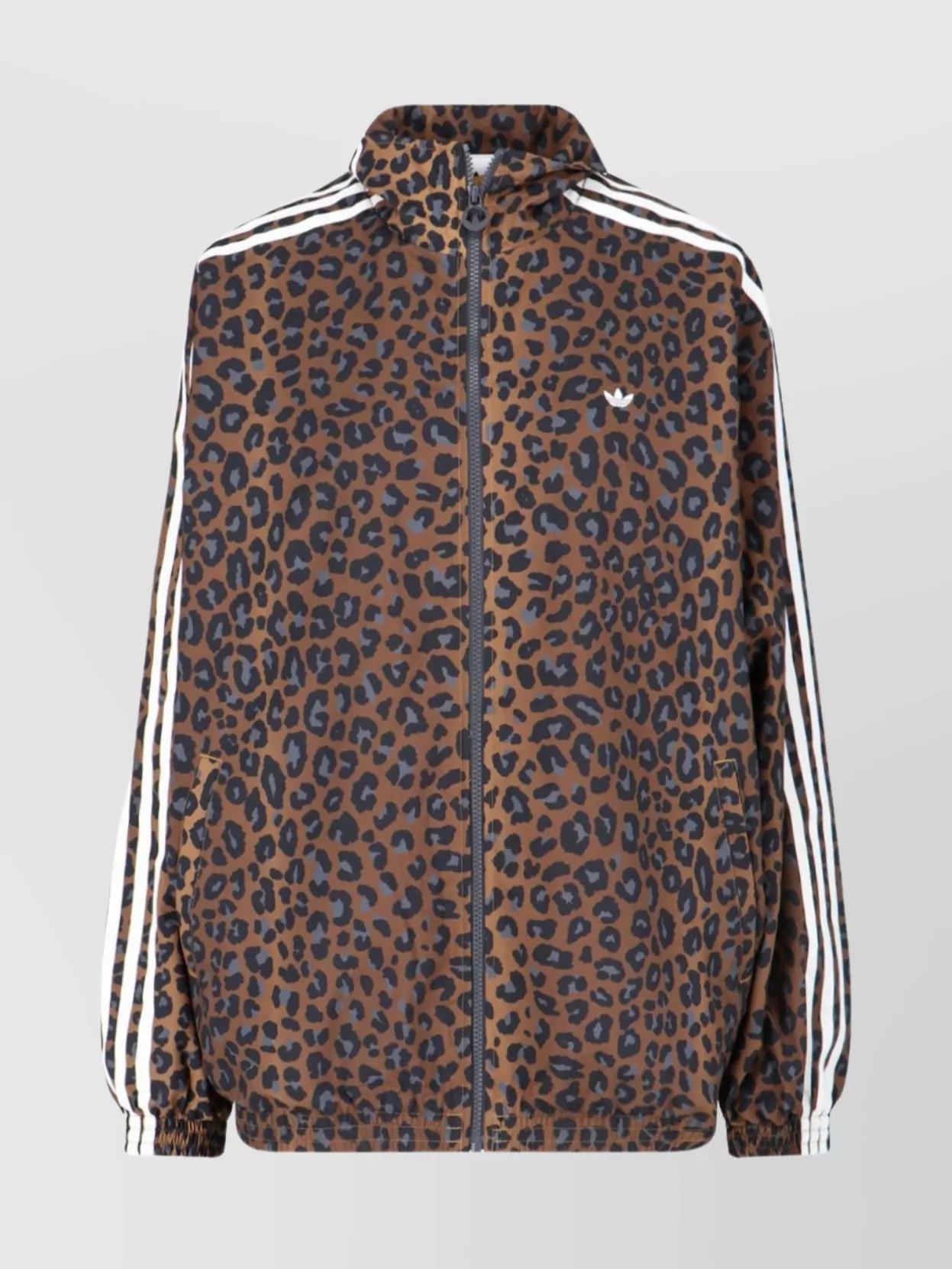 Adidas Originals Animal Print High Collar Sweatshirt With Side Pockets