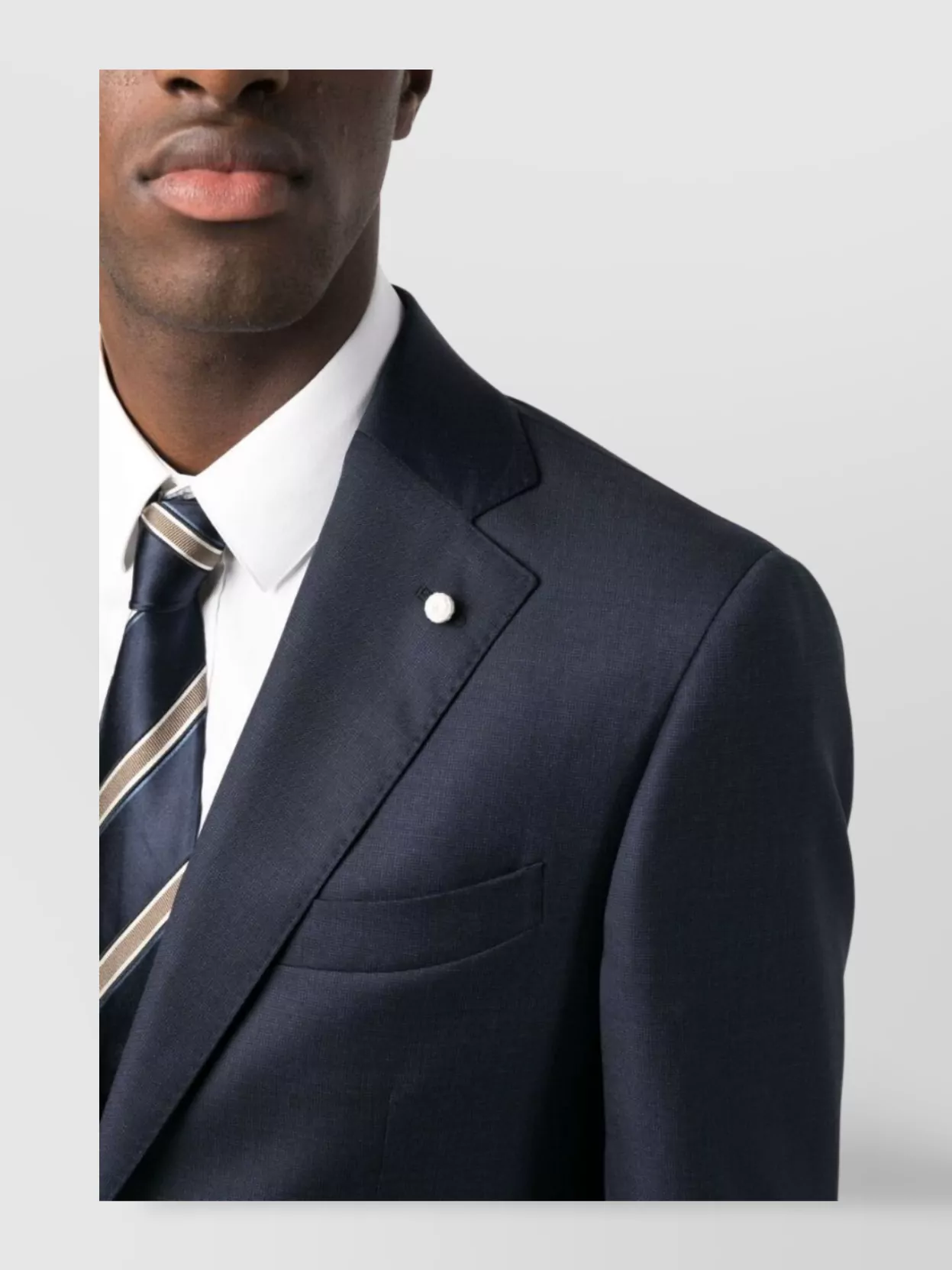 Luigi Bianchi Logo Suit Featuring Brooch Detail