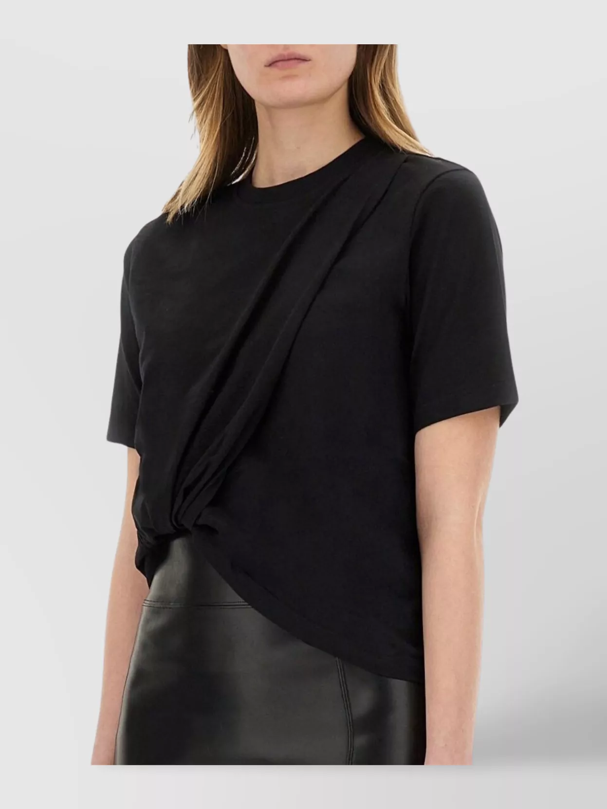 Msgm Asymmetrical T-Shirt Knot Detail